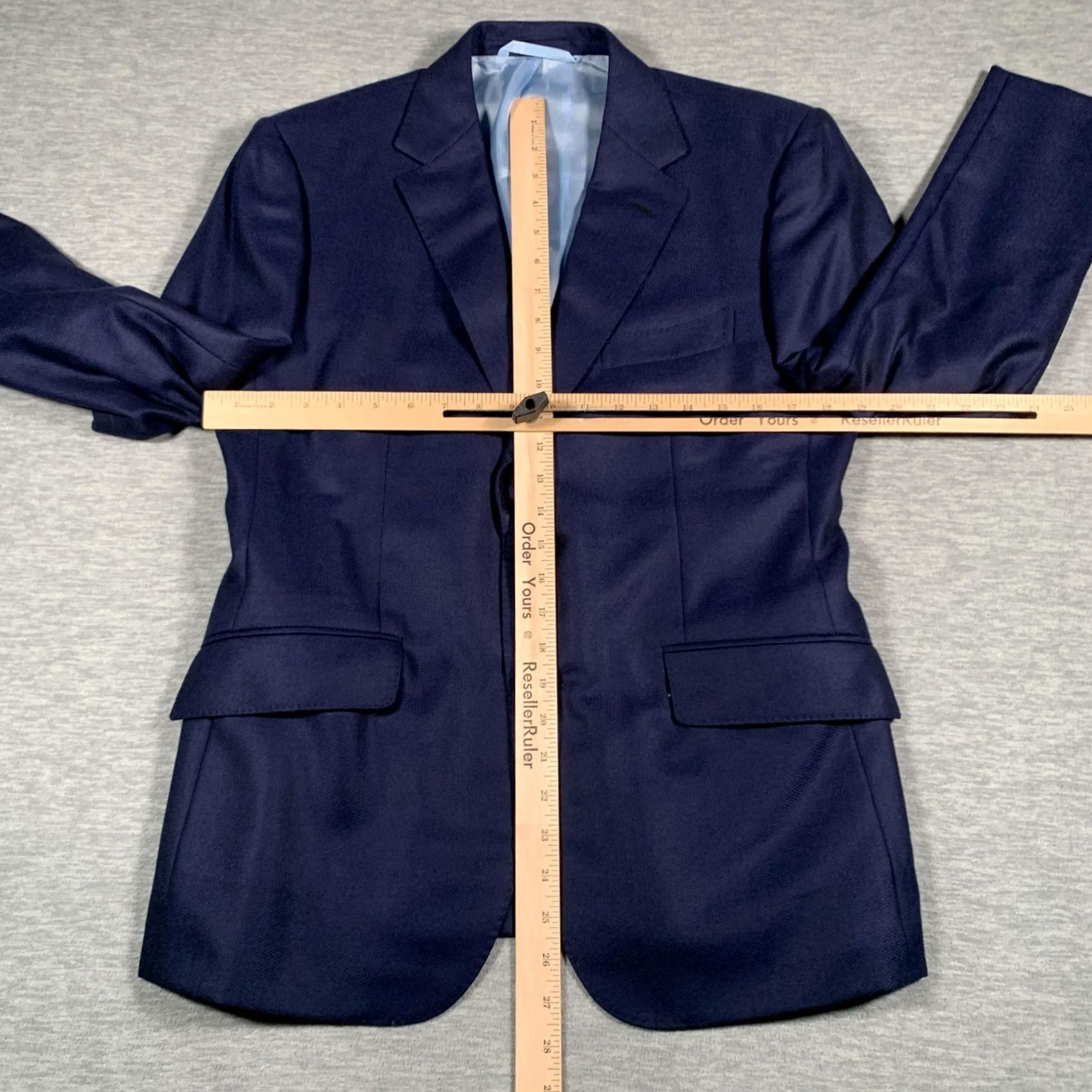 Vintage Dormeuil Amadeus Jacket Blazer Mens Medium Navy Blue Wool Two Button England Size 40R - 6 Thumbnail