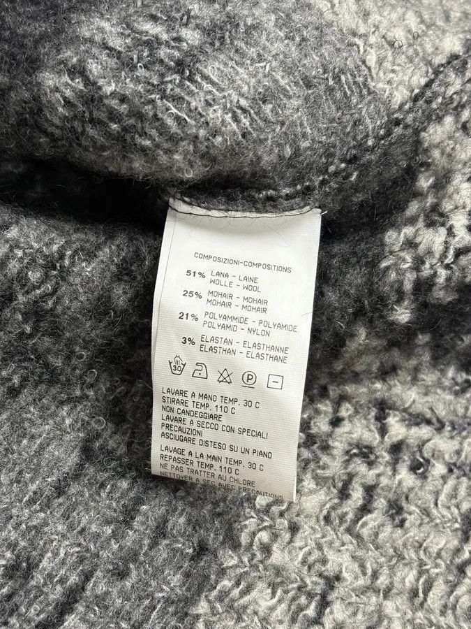 Roberto Cavalli 2000s Roberto Cavalli Grey & Black Wool Mohair Cardigan Size XS / US 0-2 / IT 36-38 - 10 Thumbnail