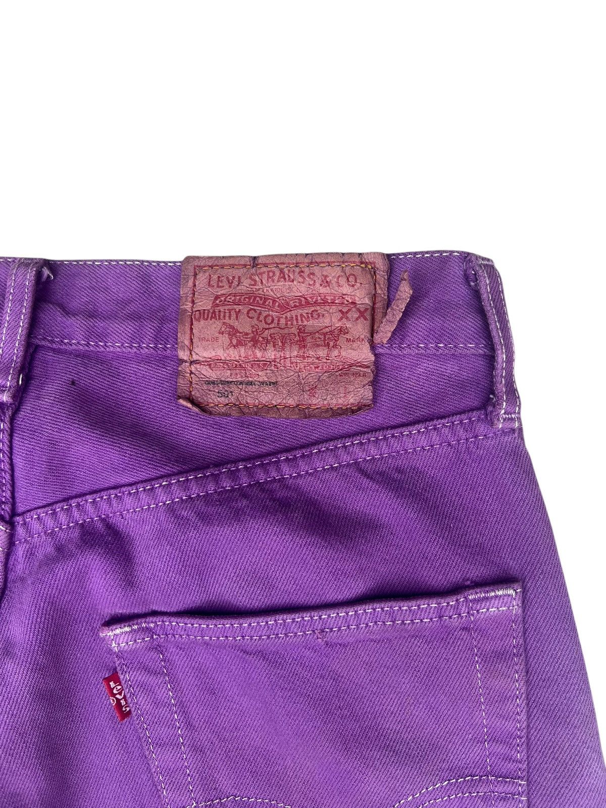 Levi's Vintage 90s Levi’s 501 Fade Dirty Mud Denim Purple Jeans Size US 29 - 17 Thumbnail