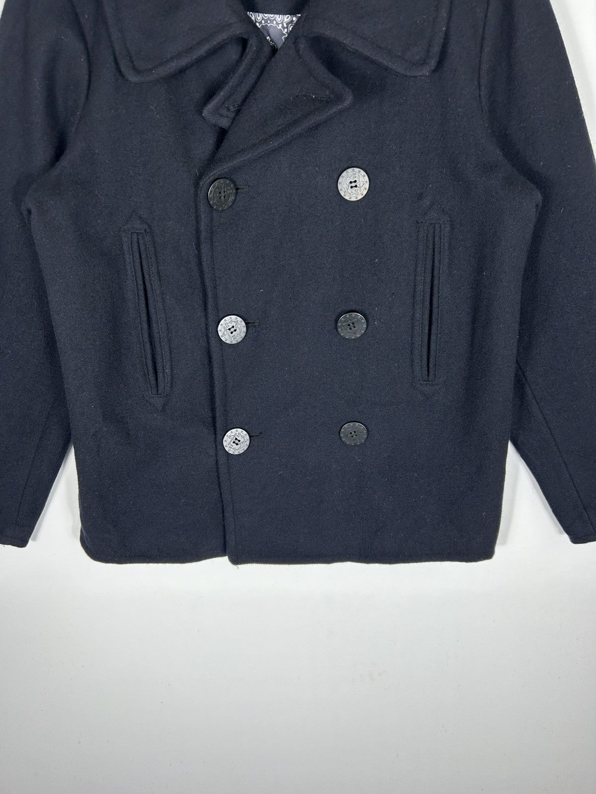 SSDD FUCT SSDD Wool Peacoat Jacket | Navy Blue Bandana Lining Size US S / EU 44-46 / 1 - 5 Thumbnail