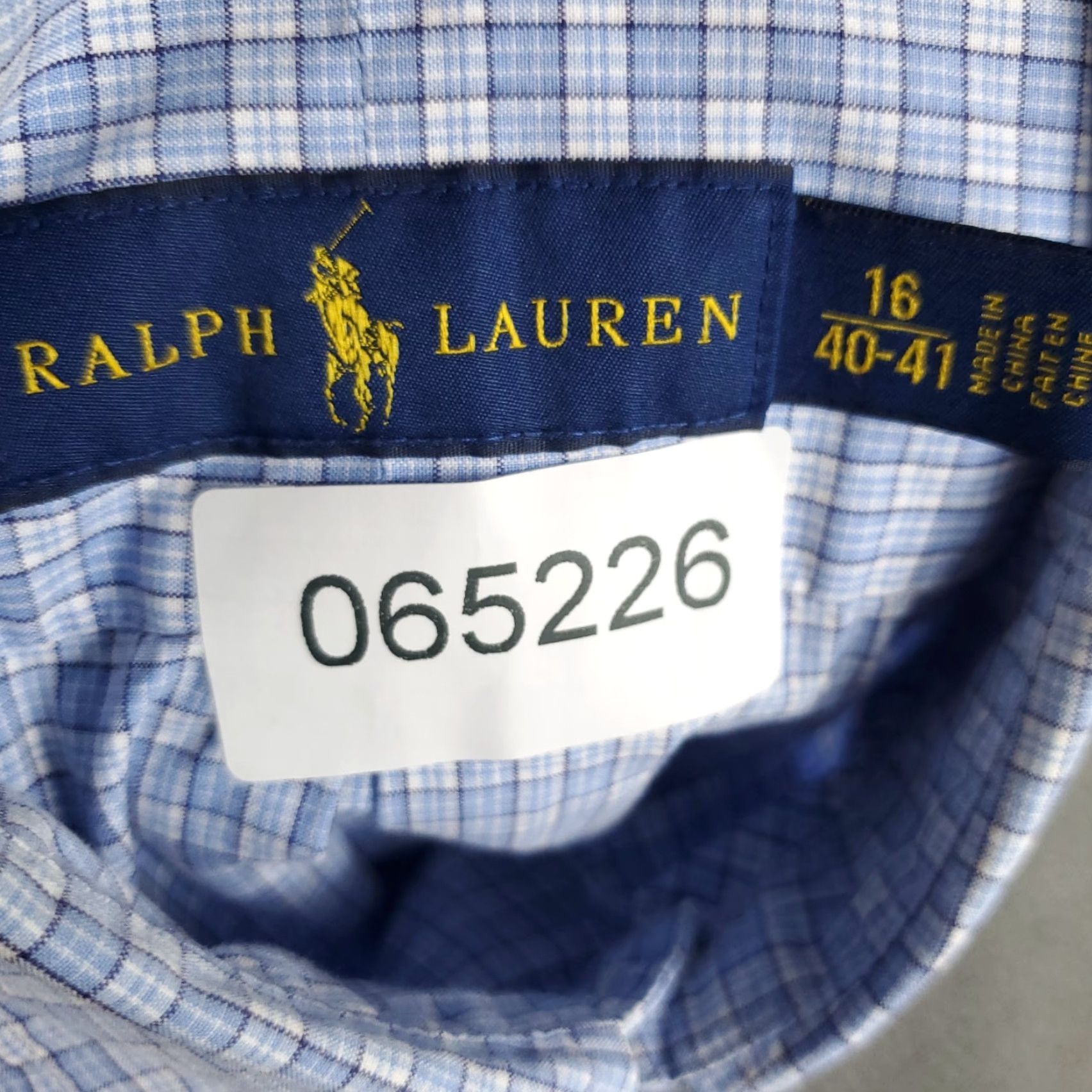 Ralph Lauren Ralph Lauren Dress Shirt Mens 16 Blue Plaid Pony Button Up Long Sleeve Size 42R - 8 Thumbnail