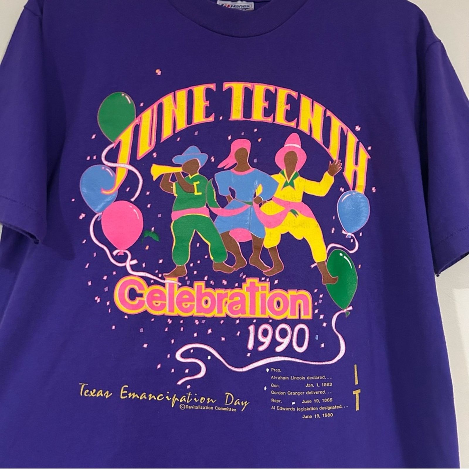 Hanes Vintage 1990 Juneteenth Celebration Shirt Size US L / EU 52-54 / 3 - 2 Thumbnail
