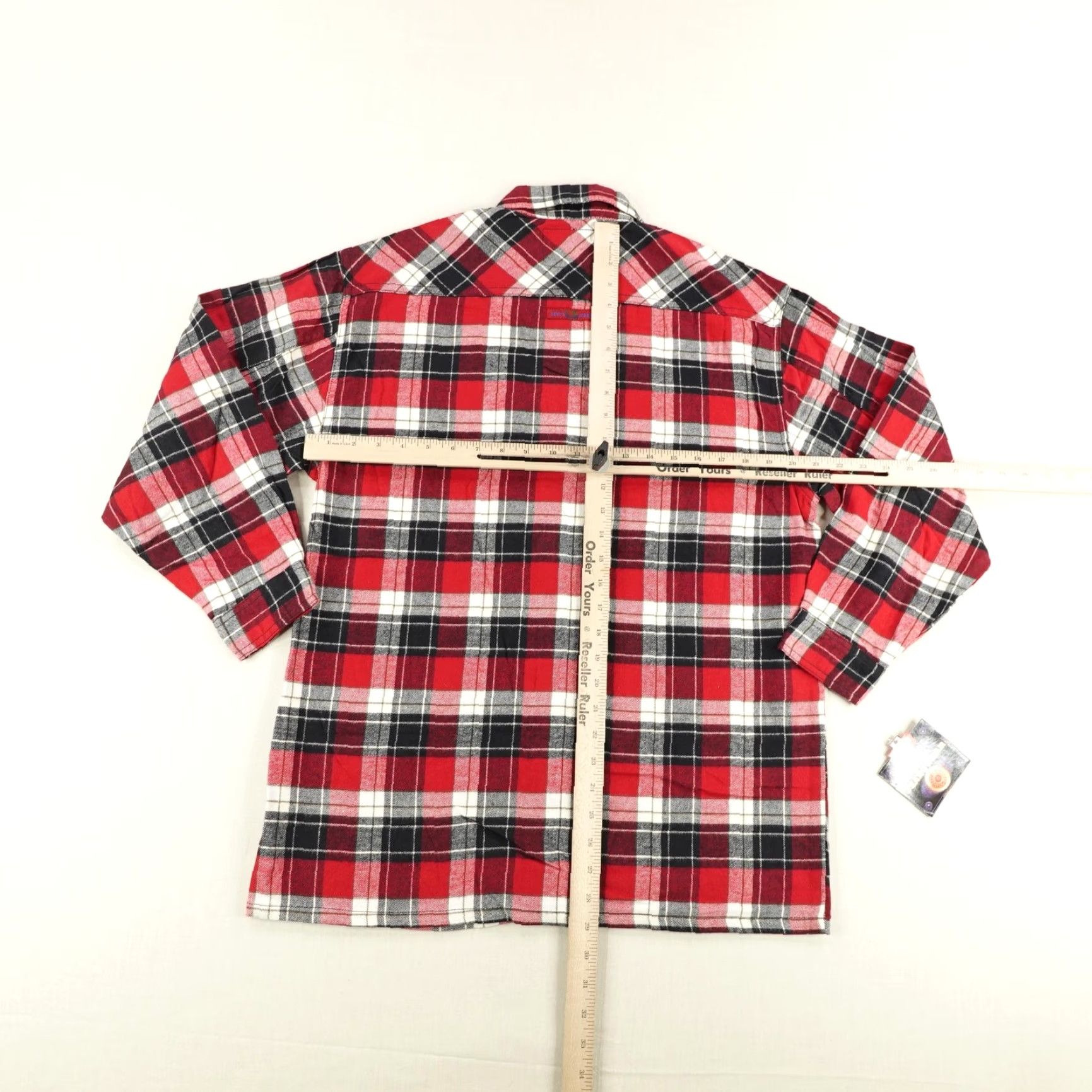 Levi's VINTAGE Levi's Flannel Shirt Men Large Red Black White Plaid 90s Outdoor All Seasons Size US L / EU 52-54 / 3 - 7 Thumbnail