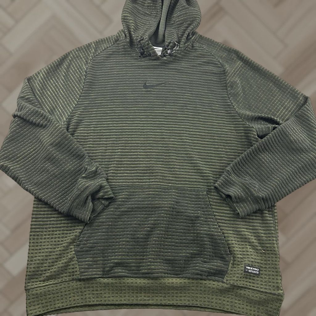 Nike Nike Pro Therma Fit Advance Hoodie Mens Large Green Pullover Jacket Size US L / EU 52-54 / 3 - 1 Thumbnail