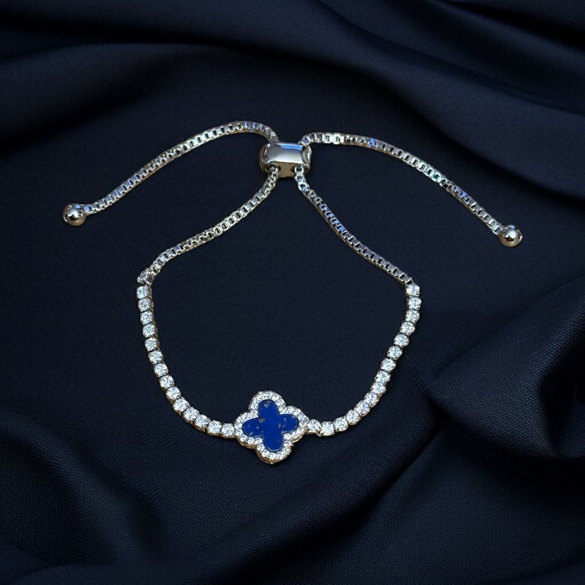 Other Silver tone blue clover bolo tennis bracelet Size ONE SIZE - 1 Thumbnail