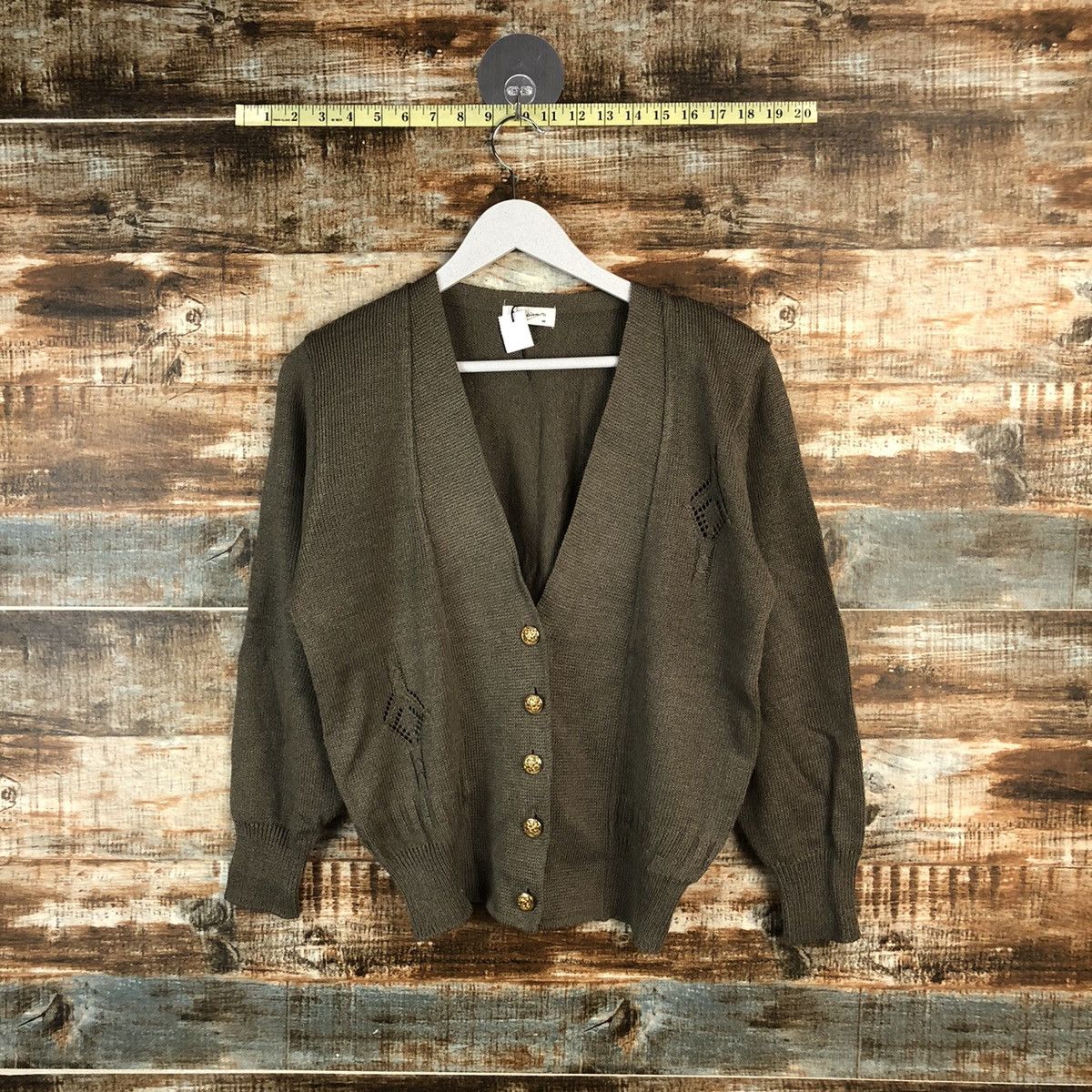 Japanese Brand DL Vinidia Dark Brown Cardigan Knitwear #C490 Size M / US 6-8 / IT 42-44 - 1 Thumbnail
