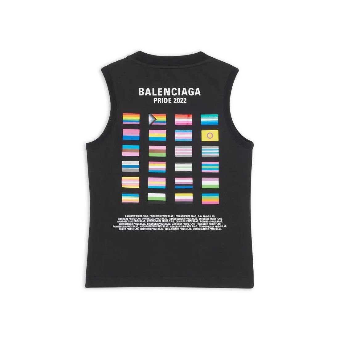 Balenciaga o1w1db10425 Pride 22 Fitted Tank Top in Black Size US XS / EU 42 / 0 - 6 Thumbnail