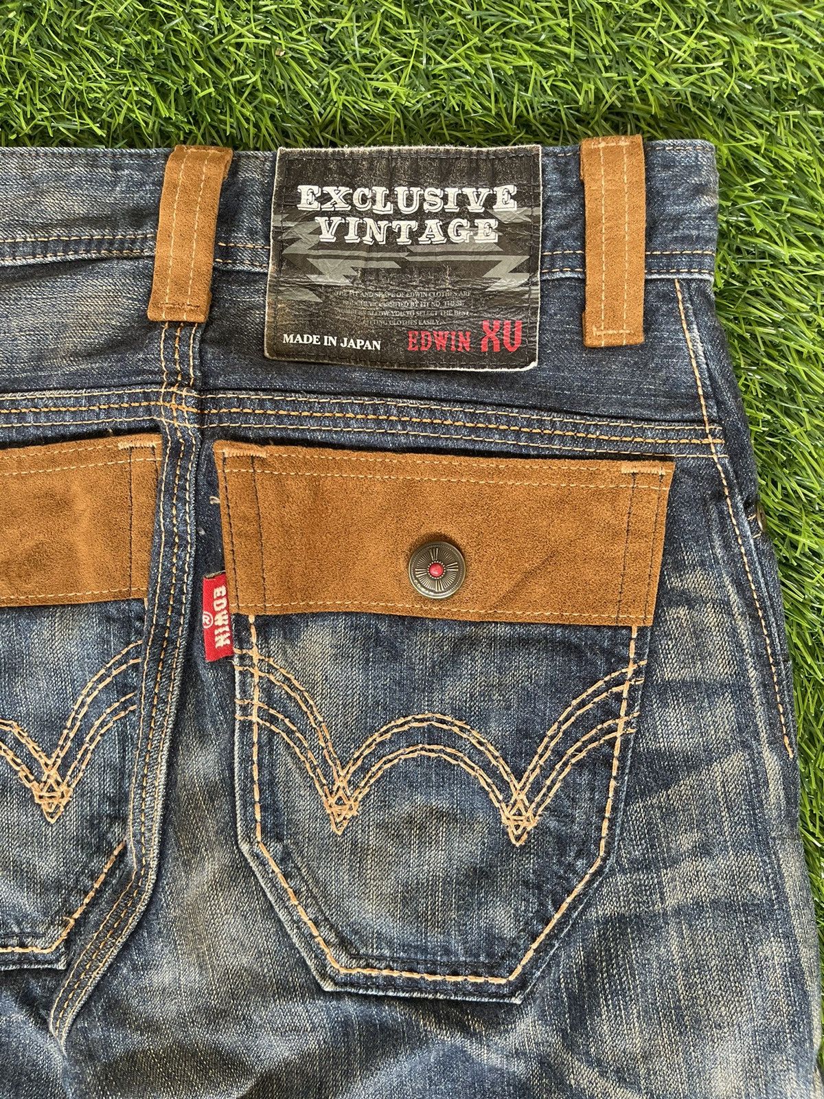 Edwin Exclusive Vintage 90s 🔥EDWIN🔥Bush Pants Blue Denim Size US 28 / EU 44 - 11 Thumbnail
