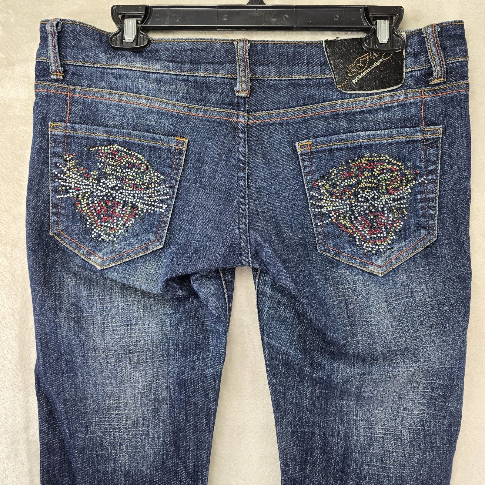 Christian Audigier Ed Hardy Christian Audigier Jeans Womens 31 Fits 34x32 Skull Size 34" / US 12 / IT 48 - 8 Thumbnail