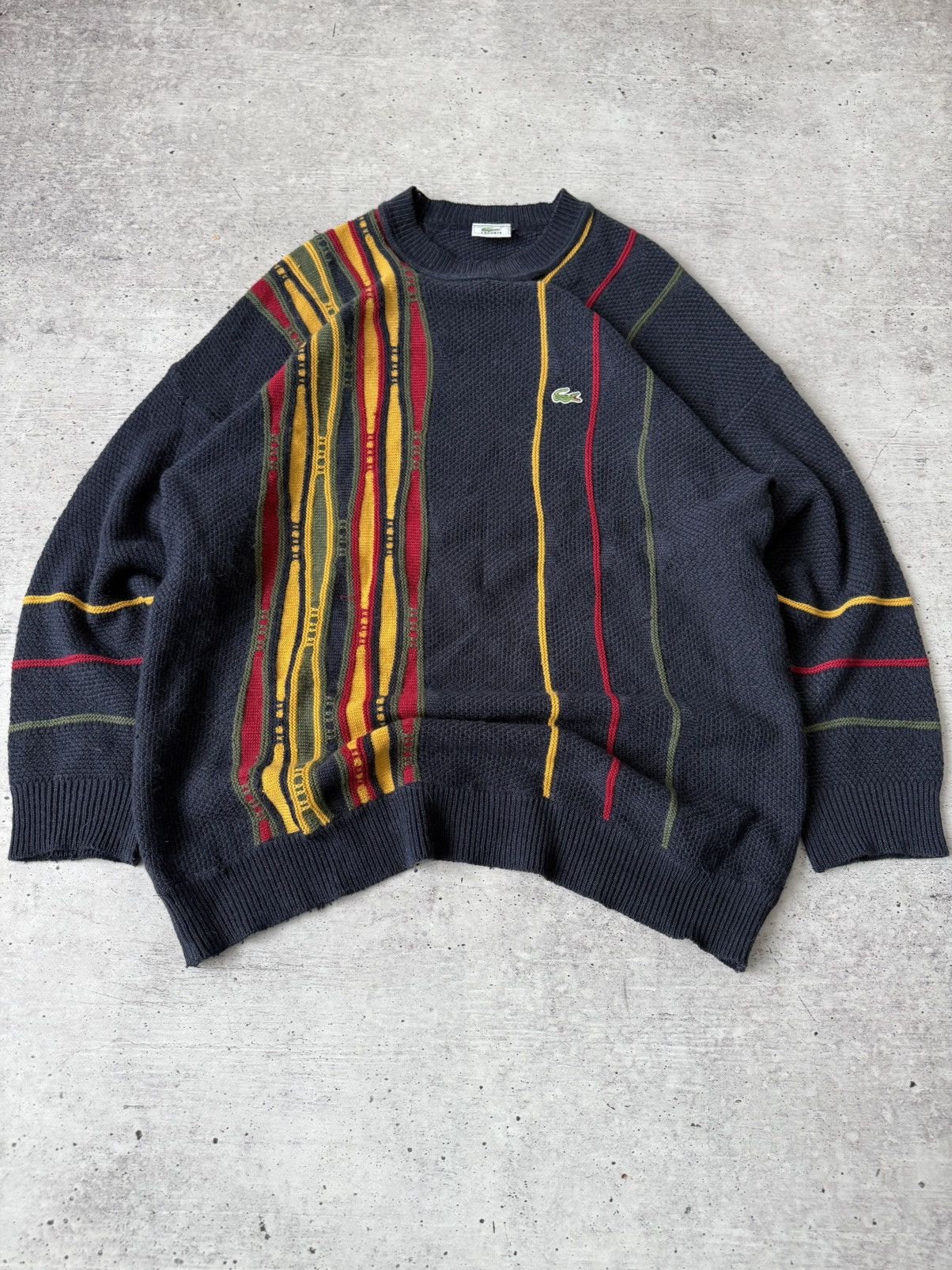 Lacoste Vintage Lacoste Made in France 3D Knit Coogi Style Sweater Size US XXL / EU 58 / 5 - 5 Thumbnail