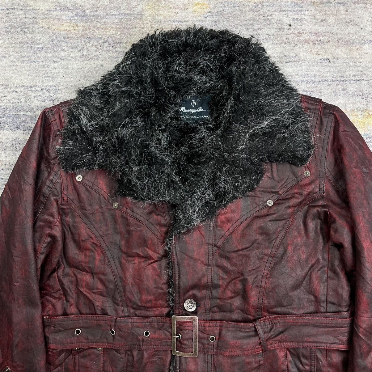 If Six Was Nine Berning sho red blood trim fur coat jacket vkei style Size US L / EU 52-54 / 3 - 6 Thumbnail