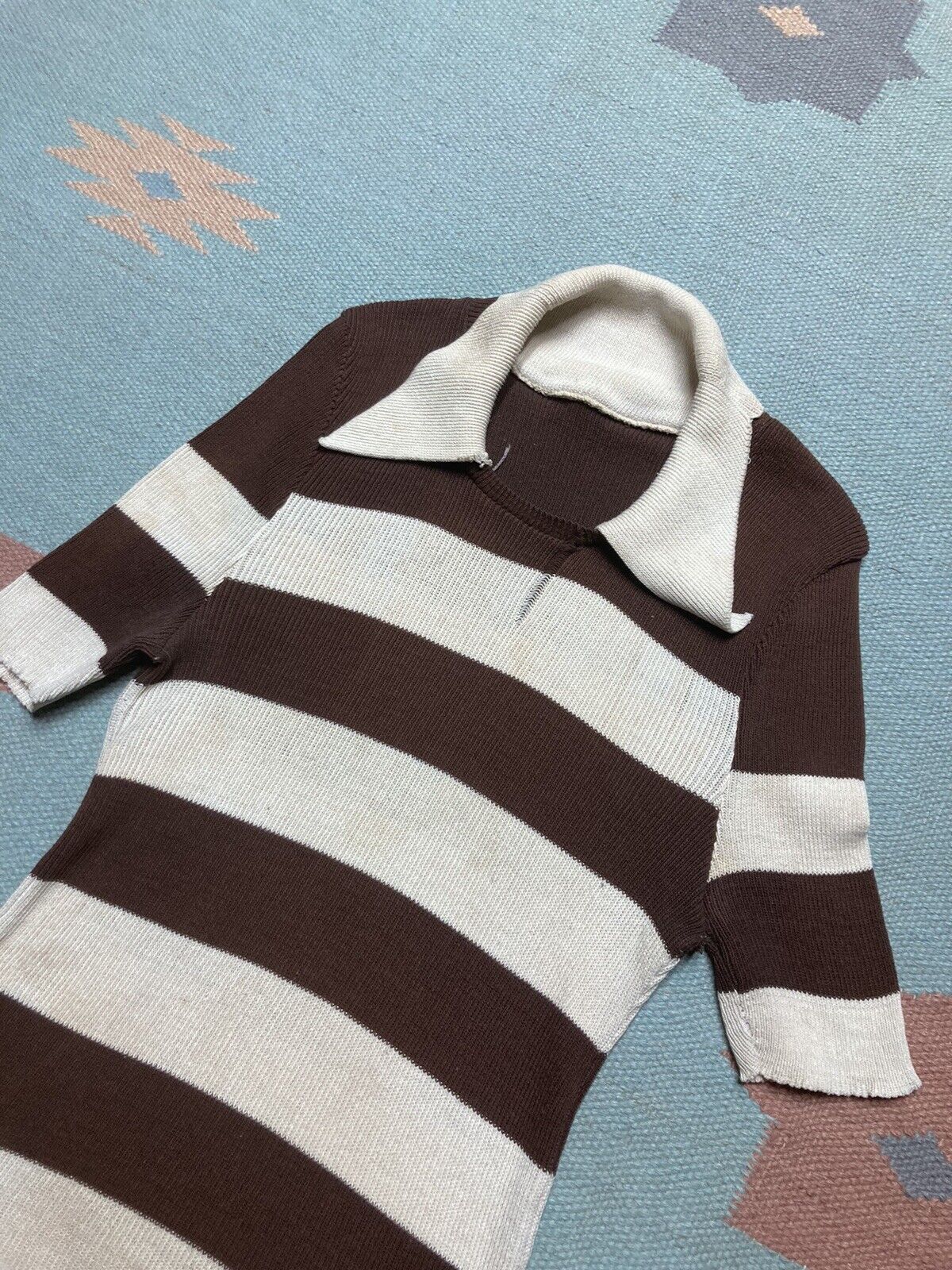 Vintage 70s ribbed t shirt striped sweater dagger women’s S baby tee Size S / US 4 / IT 40 - 3 Thumbnail