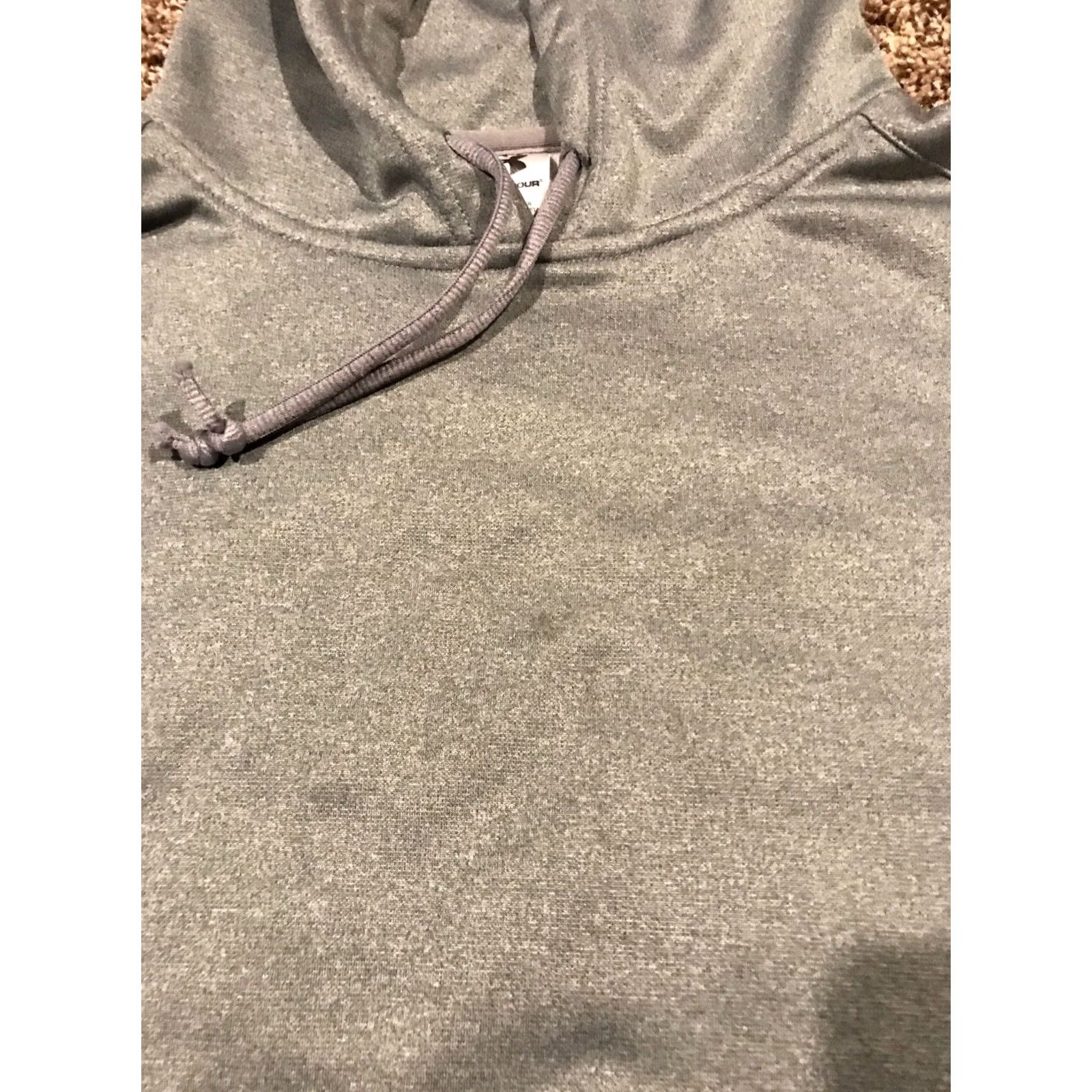 Under Armour VINTAGE? No — Under Armour Hoodie Women S Gray Polyester Logo Storm Long Sleeve Solid Fleece Casual Activewear A18 Size S / US 4 / IT 40 - 2 Thumbnail