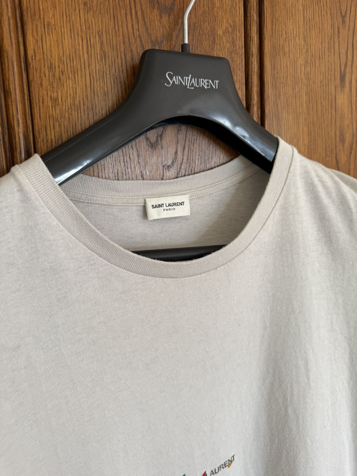 Saint Laurent Paris Saint Laurent Rive Gauche paint splatter logo T shirt XL Size US XL / EU 56 / 4 - 11 Thumbnail