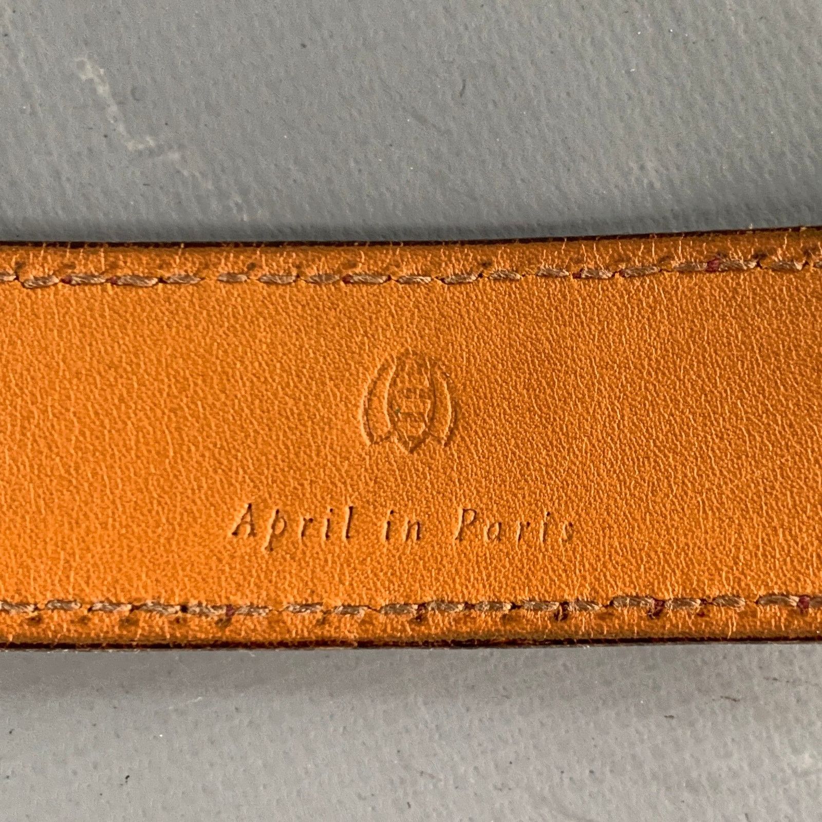 Other APRIL in PARIS Burgundy Yellow Embossed Sterling Silver Belt Size ONE SIZE - 6 Thumbnail