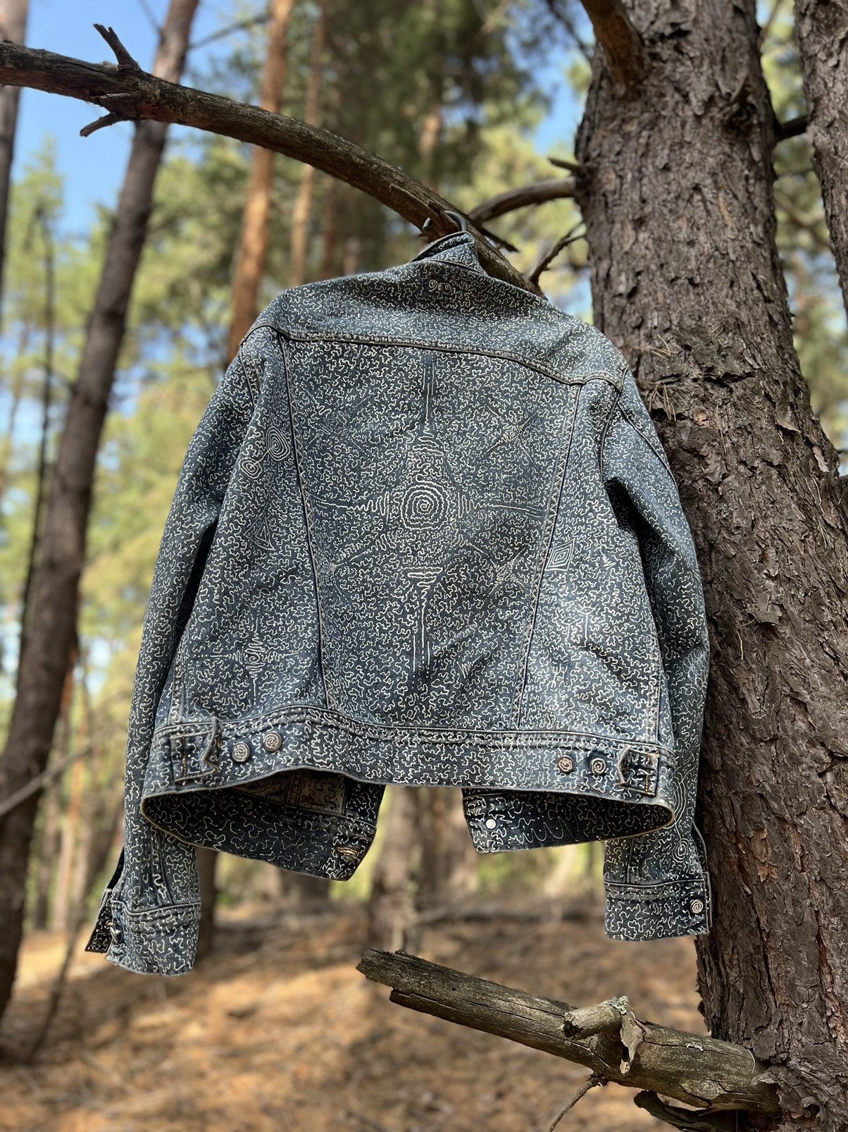 Other Custom ethnical bilateral distressed denim jacket Size US L / EU 52-54 / 3 - 2 Thumbnail