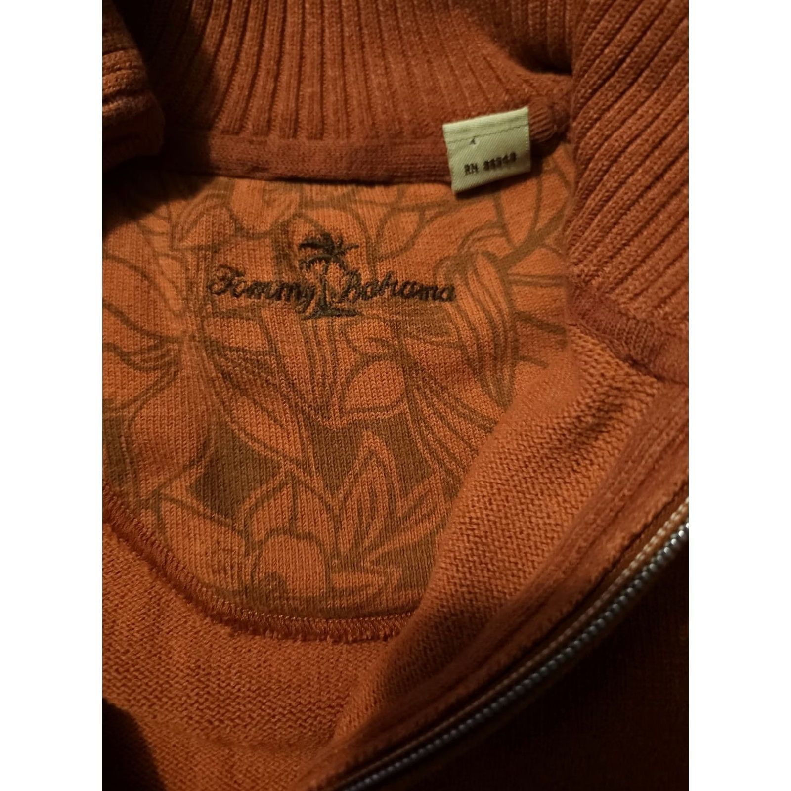Tommy Bahama Tommy Bahama Sweater 1/4 Zip Shirt Mens Medium Orange Cotton Nylon Knit Pullover Long Sleeve Vintage? Size US M / EU 48-50 / 2 - 2 Thumbnail