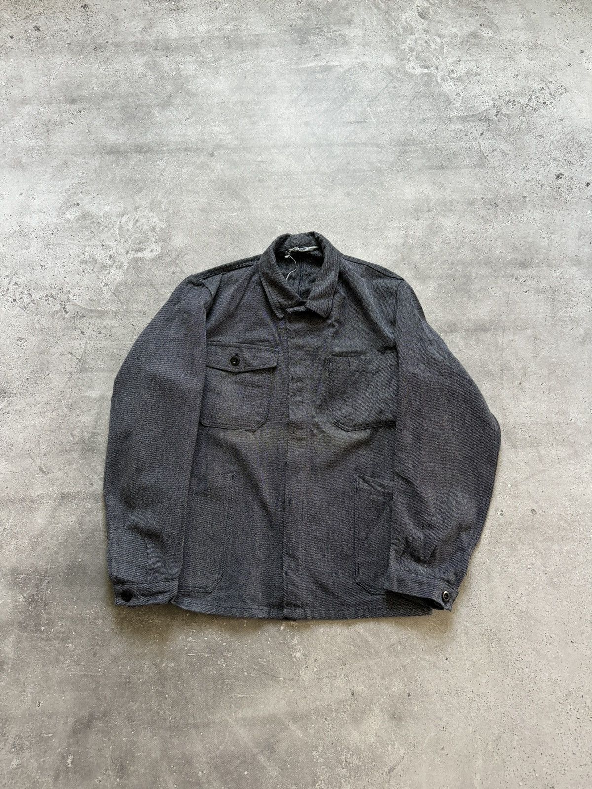 Le Laboureur × Vetra × Vintage Vintage 80s French Workwear Sanfor Denim Chore Jacket Size US S / EU 44-46 / 1 - 2 Thumbnail