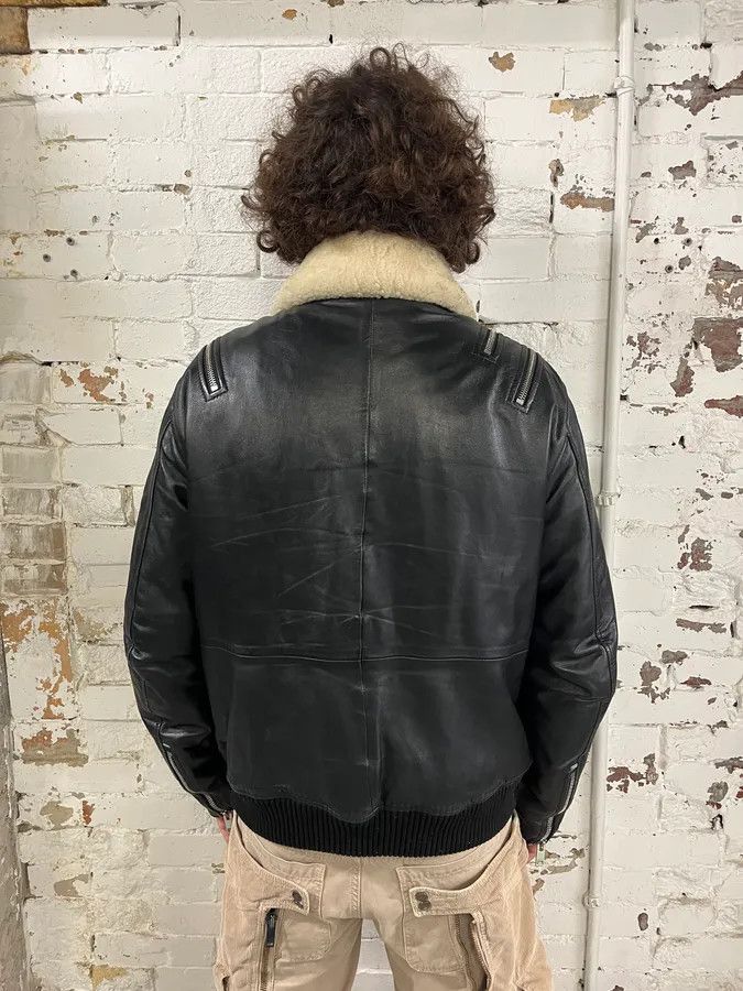 Diesel FW2017 Diesel Multi Zip Shearling Collar Black Leather Jacket Size US L / EU 52-54 / 3 - 3 Thumbnail