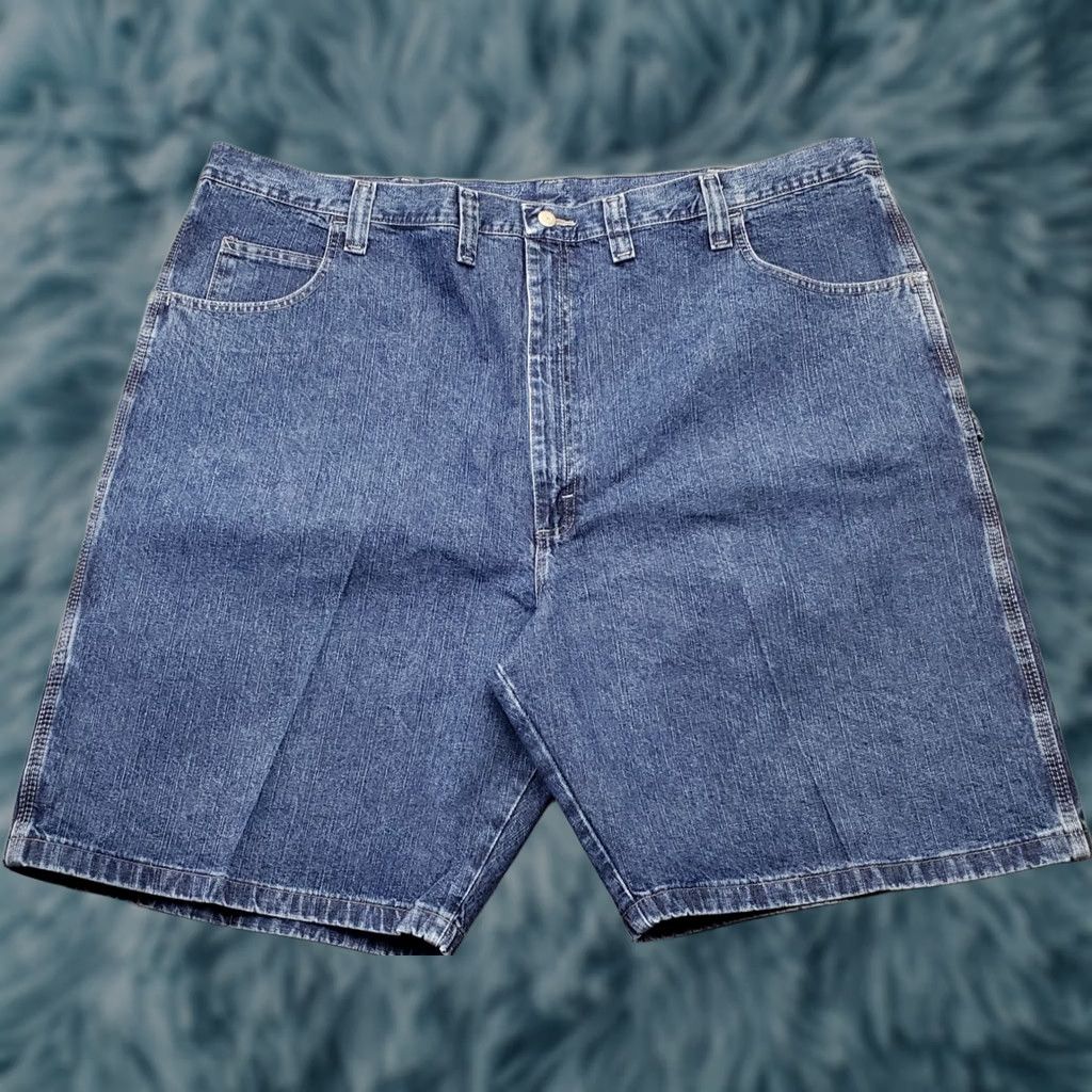 Wrangler Wrangler Mens Blue Denim Carpenter Shorts 48 Bermuda Regular Fit Flat Front 5-Pocket Denim Workwear Casual Workswear Size US 32 / EU 48 - 1 Thumbnail