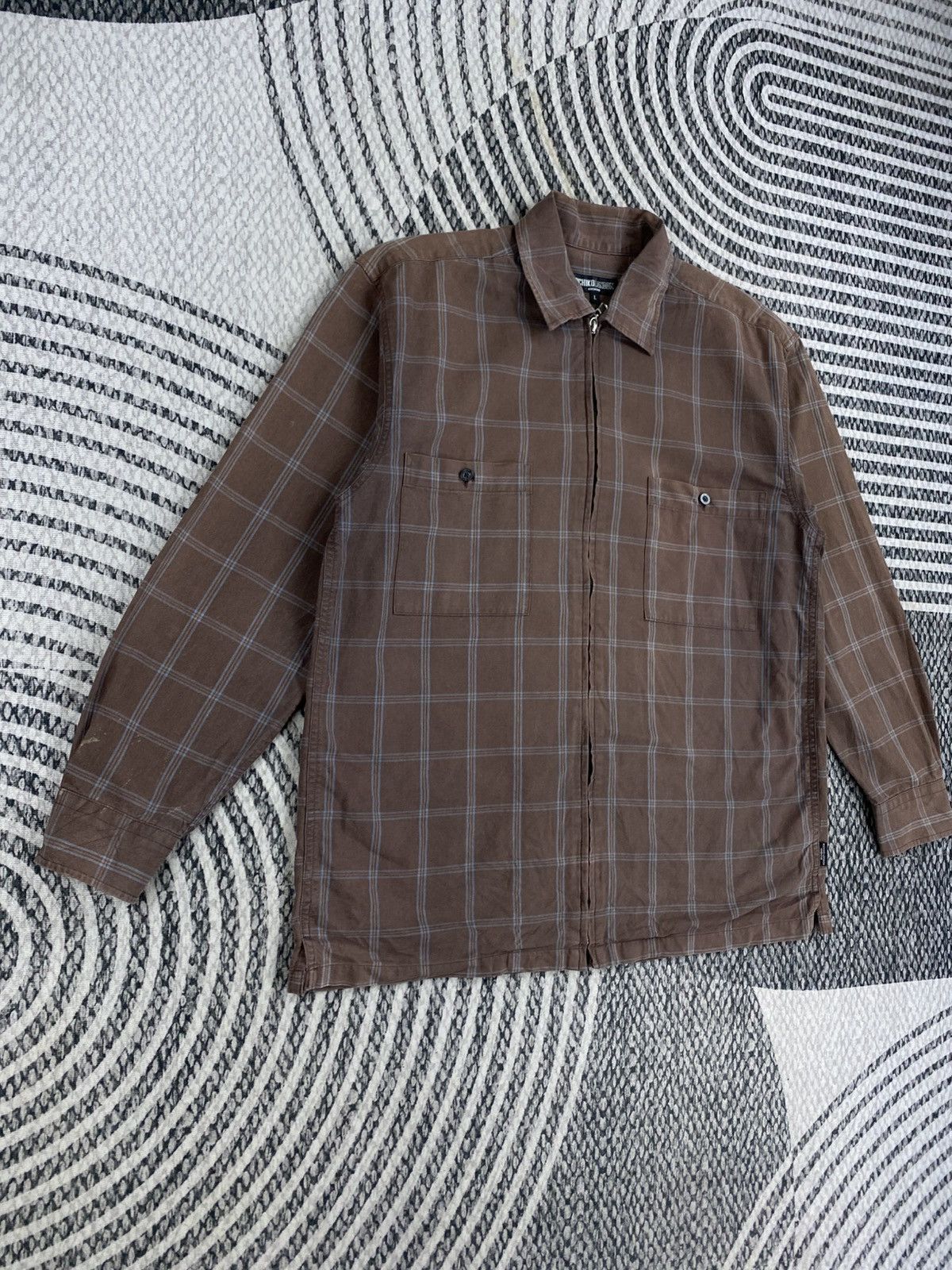 Michiko Koshino London Vtg Michiko Koshino London Brown Plaid Zip-Up Jacket Size US M / EU 48-50 / 2 - 3 Thumbnail