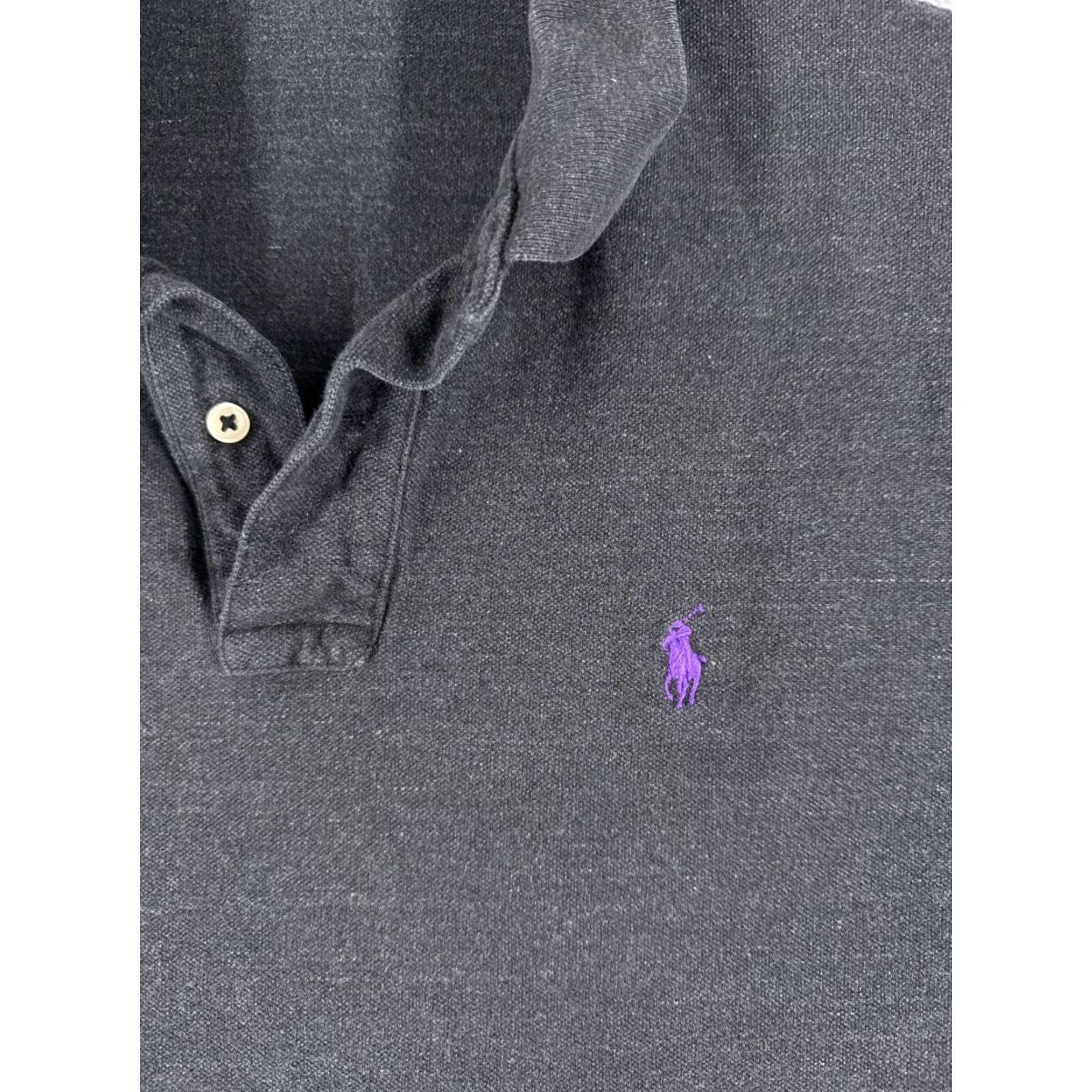 Ralph Lauren VINTAGE Polo Ralph Lauren Polo Shirt Mens Large Gray Short Sleeve Cotton Knit Pony Logo Size US L / EU 52-54 / 3 - 6 Thumbnail