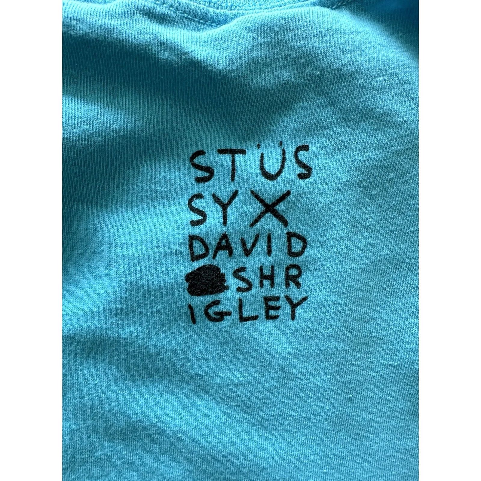 Vintage VINTAGE STUSSY SHIRT Collab with David Shrigley No head XL Blue Mens Graphic Print Short Sleeve T-Shirt 23.25” Chest 30” Length Size US XL / EU 56 / 4 - 8 Thumbnail