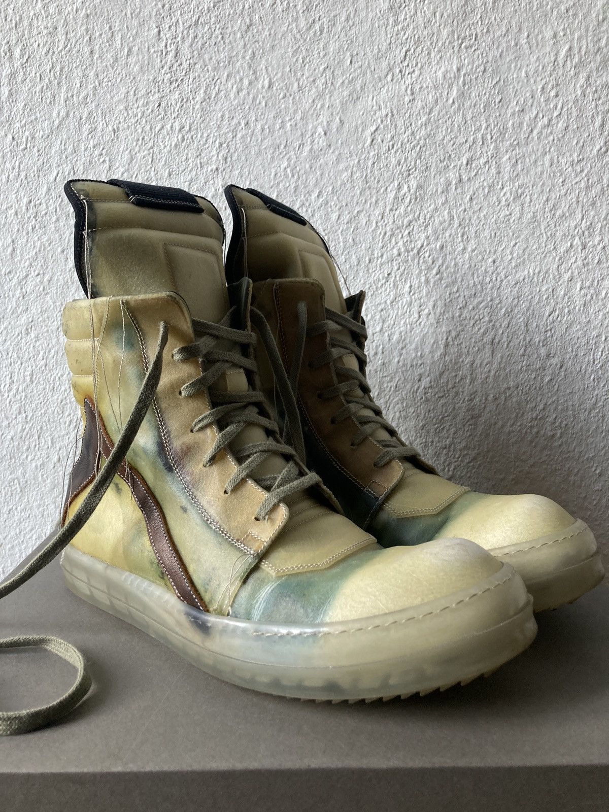 靴 Rick Owens babel geobasket 45 Rick Owens Rick Owens SS19 Babel Transparent Zombie Swamp