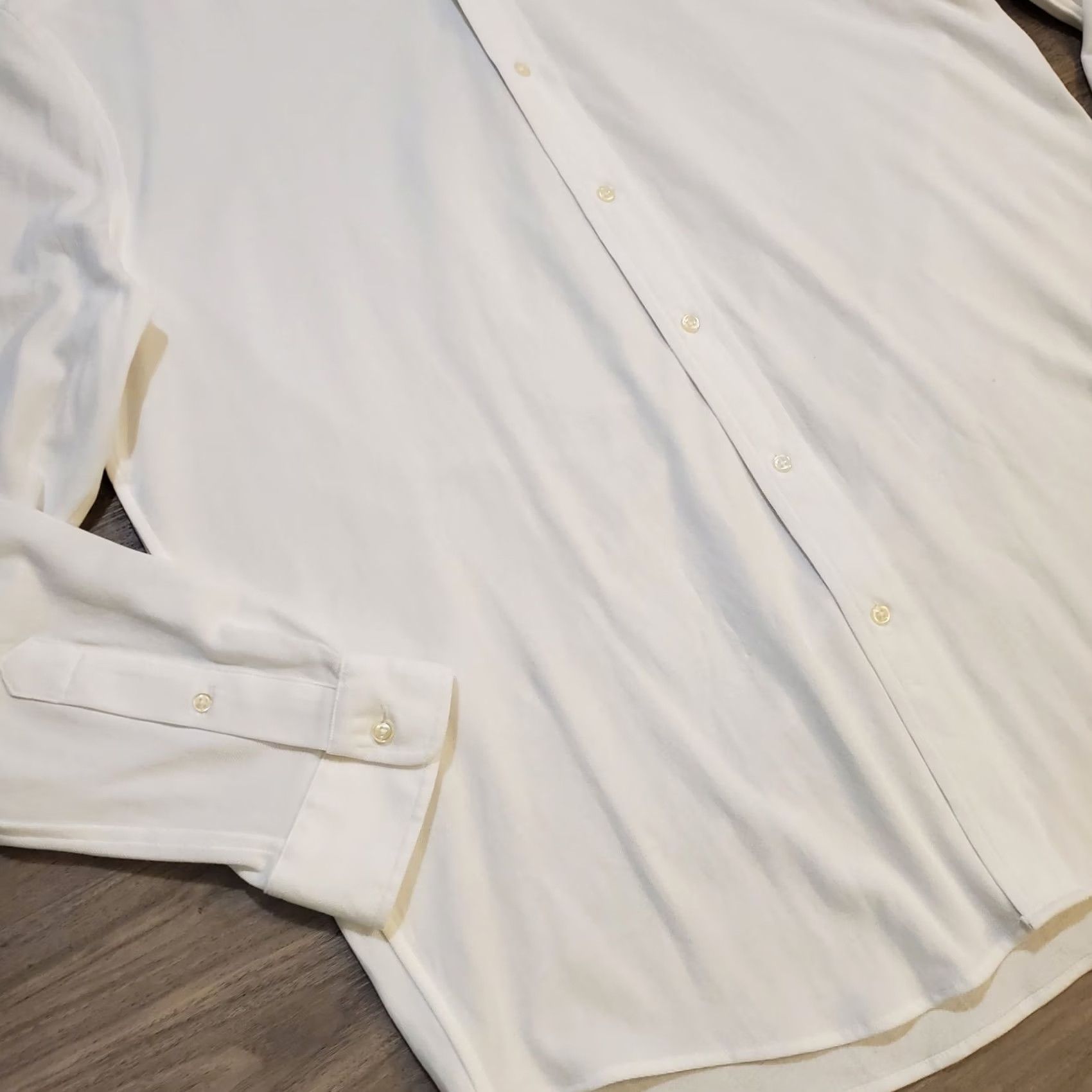 Ralph Lauren VINTAGE Polo Ralph Lauren White Logo Knit Pique Oxford Shirt XXL White Pony Textured Honeycomb Button-Up Classic Preppy Mens Shirt Size US XXL / EU 58 / 5 - 7 Thumbnail