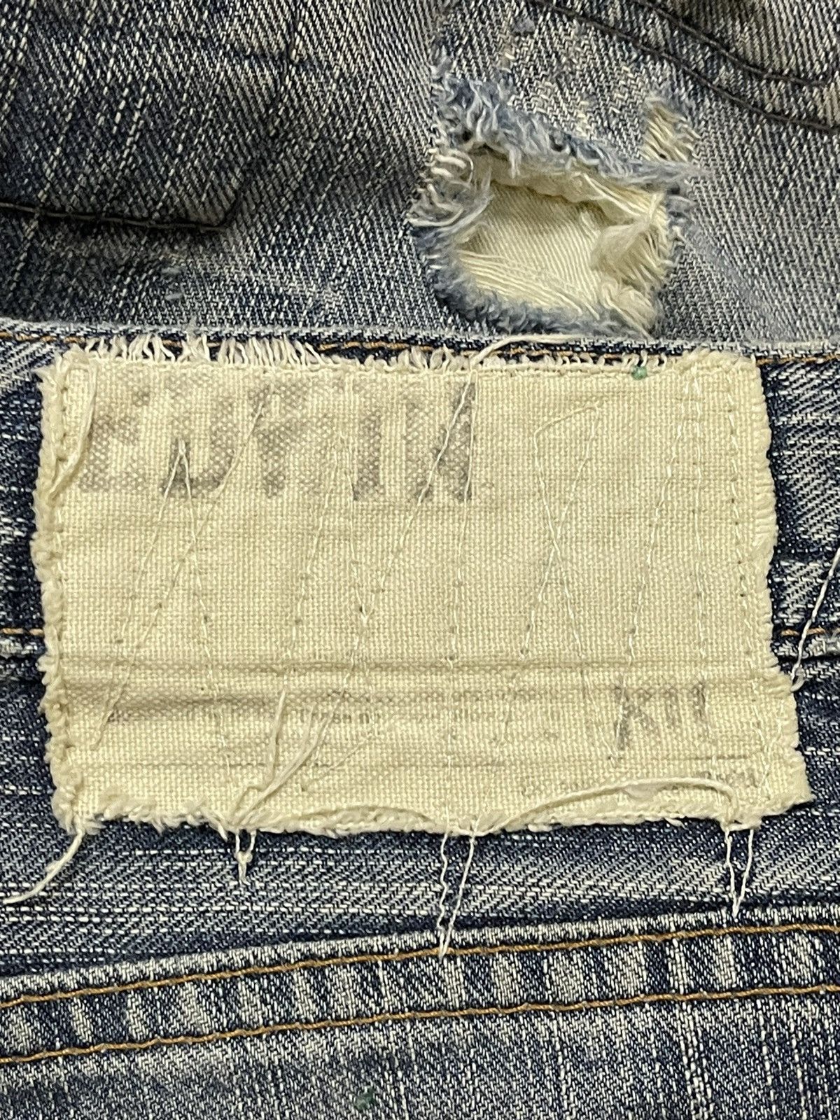 Edwin Vintage Edwin XV Faded Wash Distressed Wide Leg Flare Jeans Size US 30 / EU 46 - 9 Thumbnail