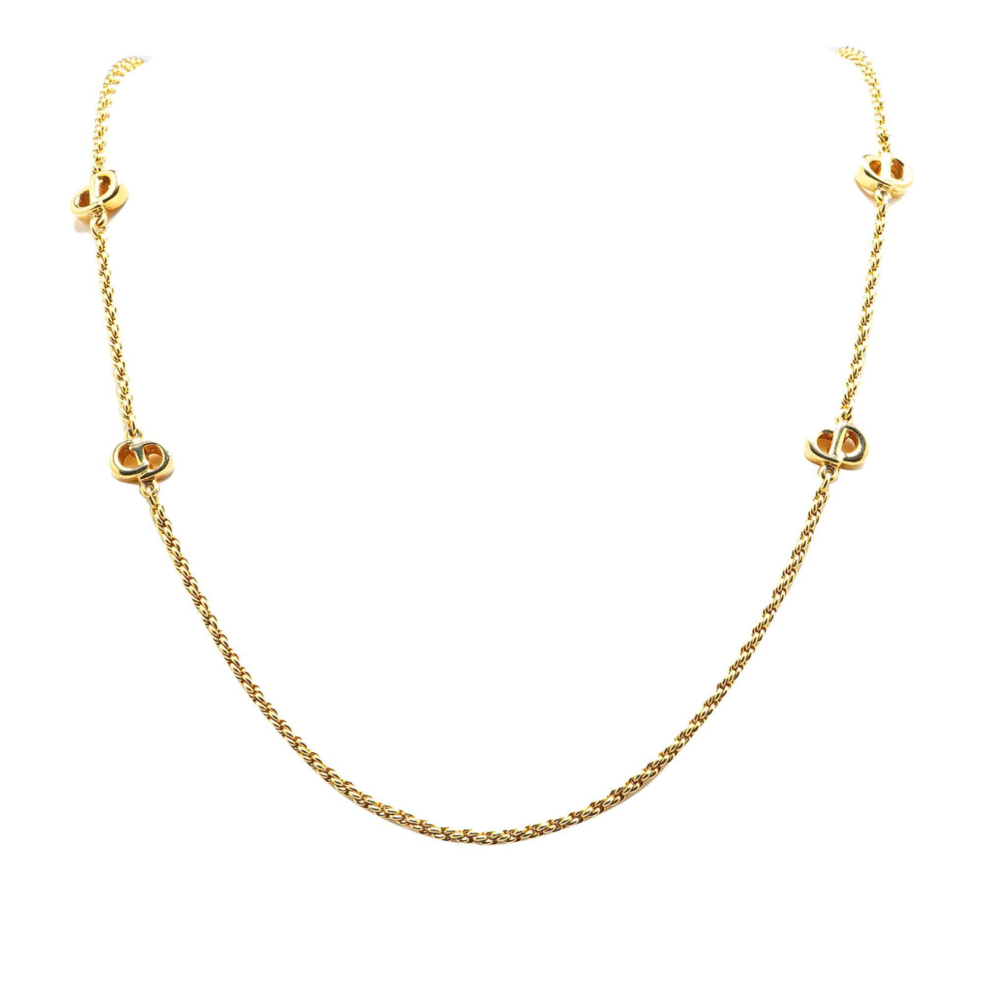Dior Dior Gold Plated CD Logo Chain Necklace Size ONE SIZE - 1 Thumbnail