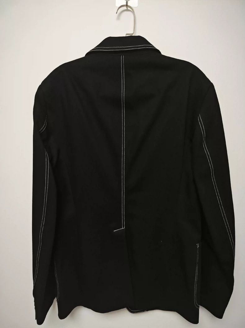 Alexander McQueen Alexander McQUEEN size 46 Black visible thread single brea Size 46S - 2 Thumbnail