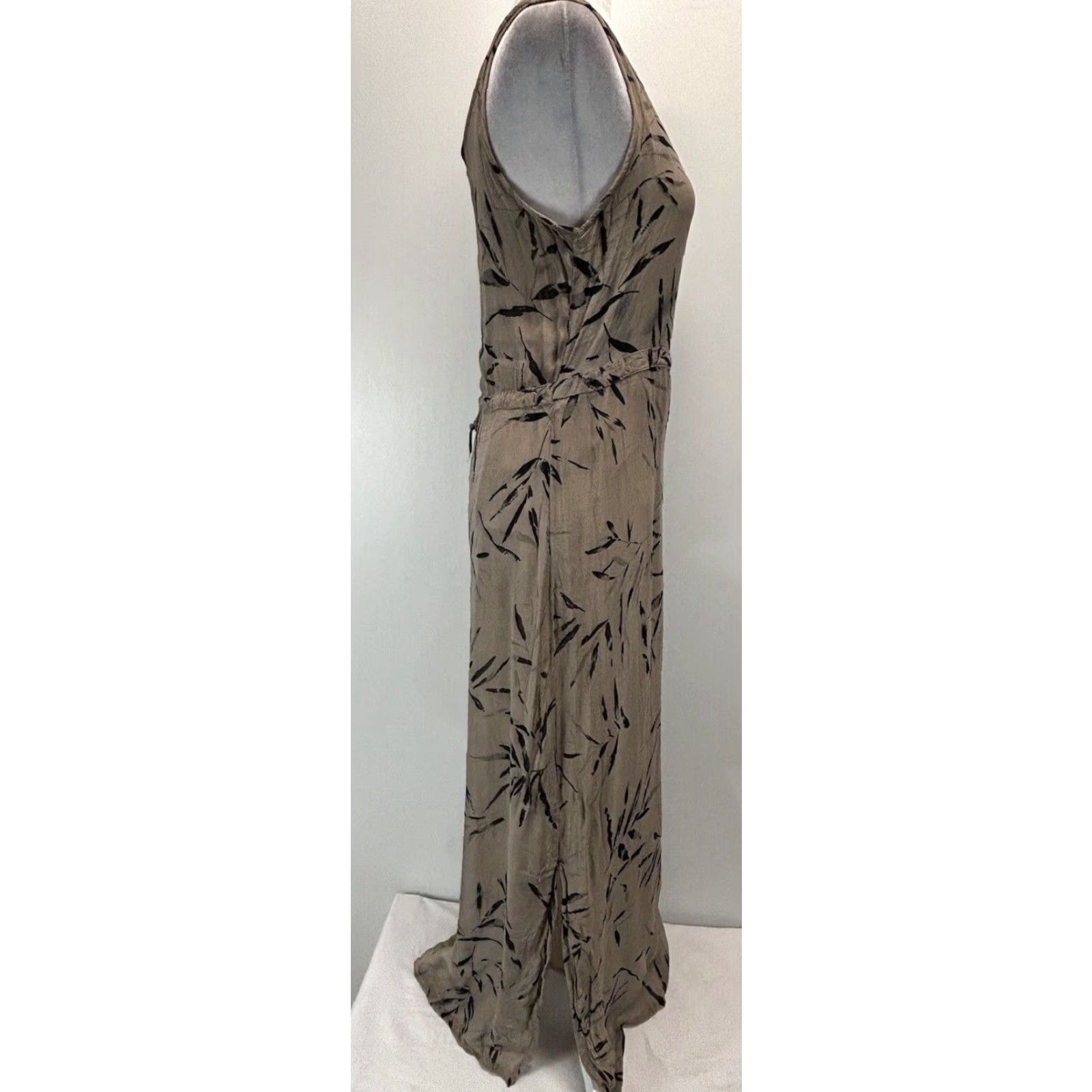 Vintage VINTAGE Sacred Threads Maxi Dress Women's Sleeveless Lined Floral Bohemian Hippie long Sz S/M Tan Black Womens Size S / US 4 / IT 40 - 4 Thumbnail