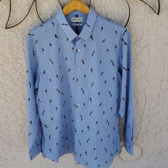 Other Crosby & Howard Stretch Fabric Light Blue Button Down LS Bir Size US XL / EU 56 / 4 - 2 Thumbnail