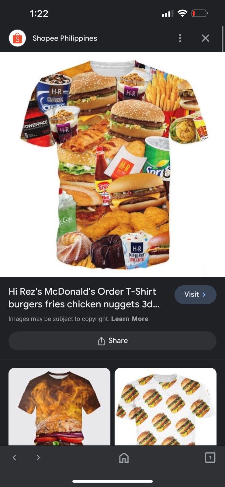 Hypebeast Hi-Rez McDonald’s Order 3D All-Over Tee Size US L / EU 52-54 / 3 - 11 Thumbnail