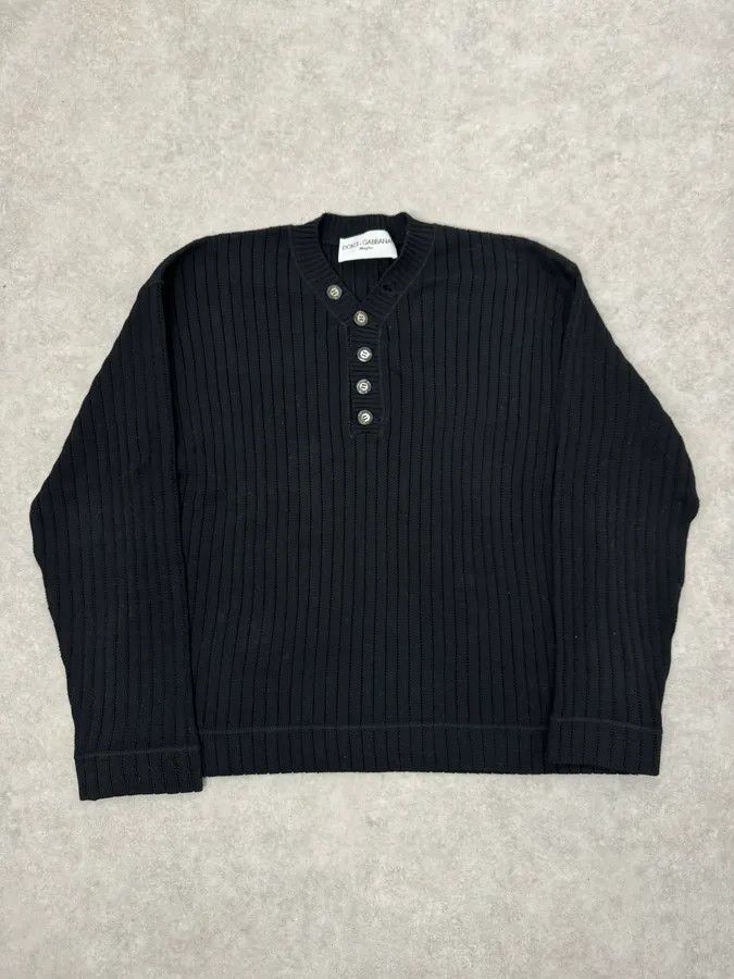 Dolce & Gabbana AW1995 Dolce & Gabbana Black Wool Sweater Size US M / EU 48-50 / 2 - 2 Thumbnail
