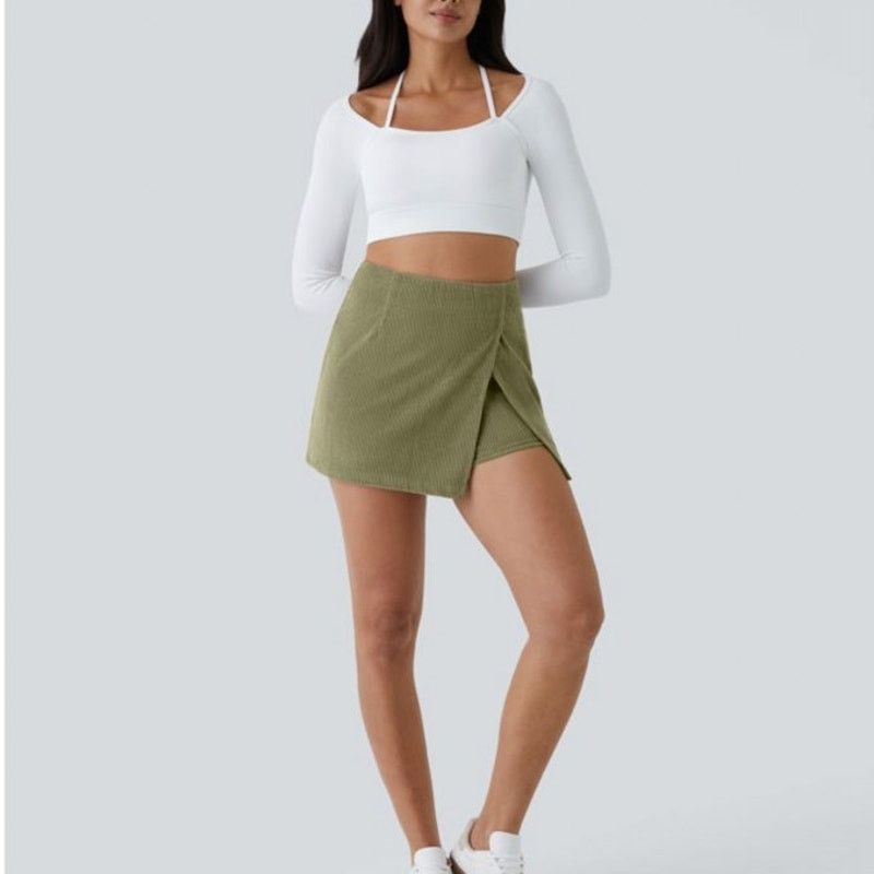 Other Halara AuraCord HighRise Corduroy Mini Skirt Boa Green M NWT Size 29" - 1 Thumbnail