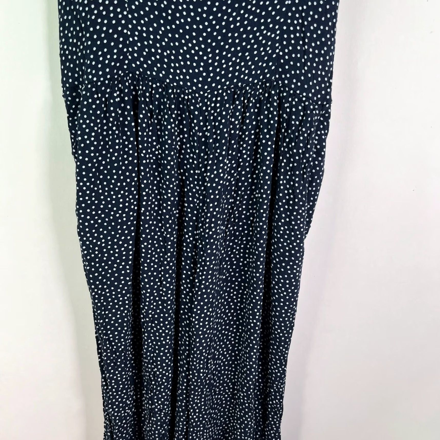 Abercrombie & Fitch Abercrombie & Fitch Jumpsuit Women's M Blue Polka Dot Wide-Leg Sleeveless Bow Strap Adjustable Built-In Bra Square Neck Size M / US 6-8 / IT 42-44 - 3 Thumbnail
