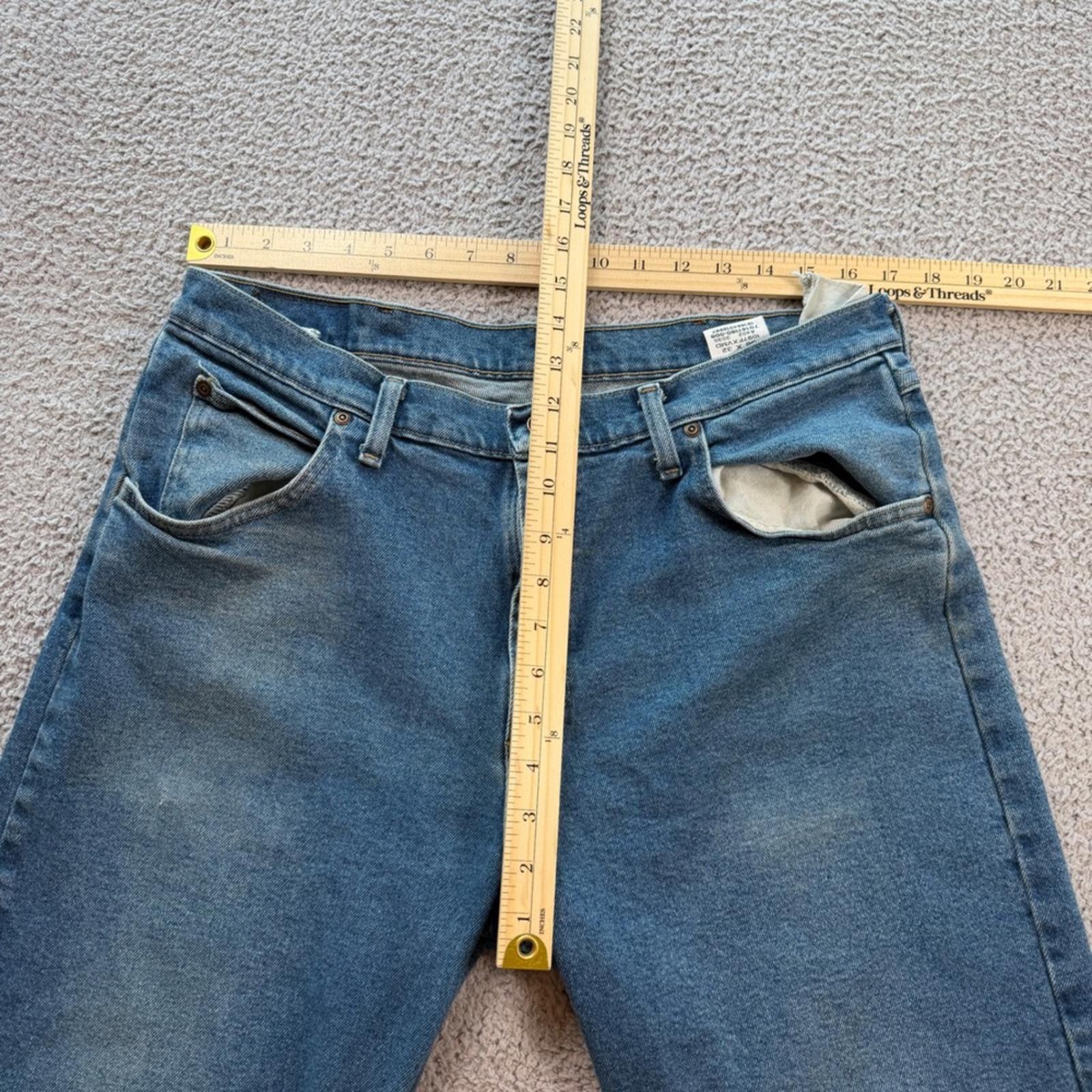Wrangler Wrangler Jeans 36x32 Mens Straight Leg Blue Medium Wash Size US 36 / EU 52 - 3 Thumbnail