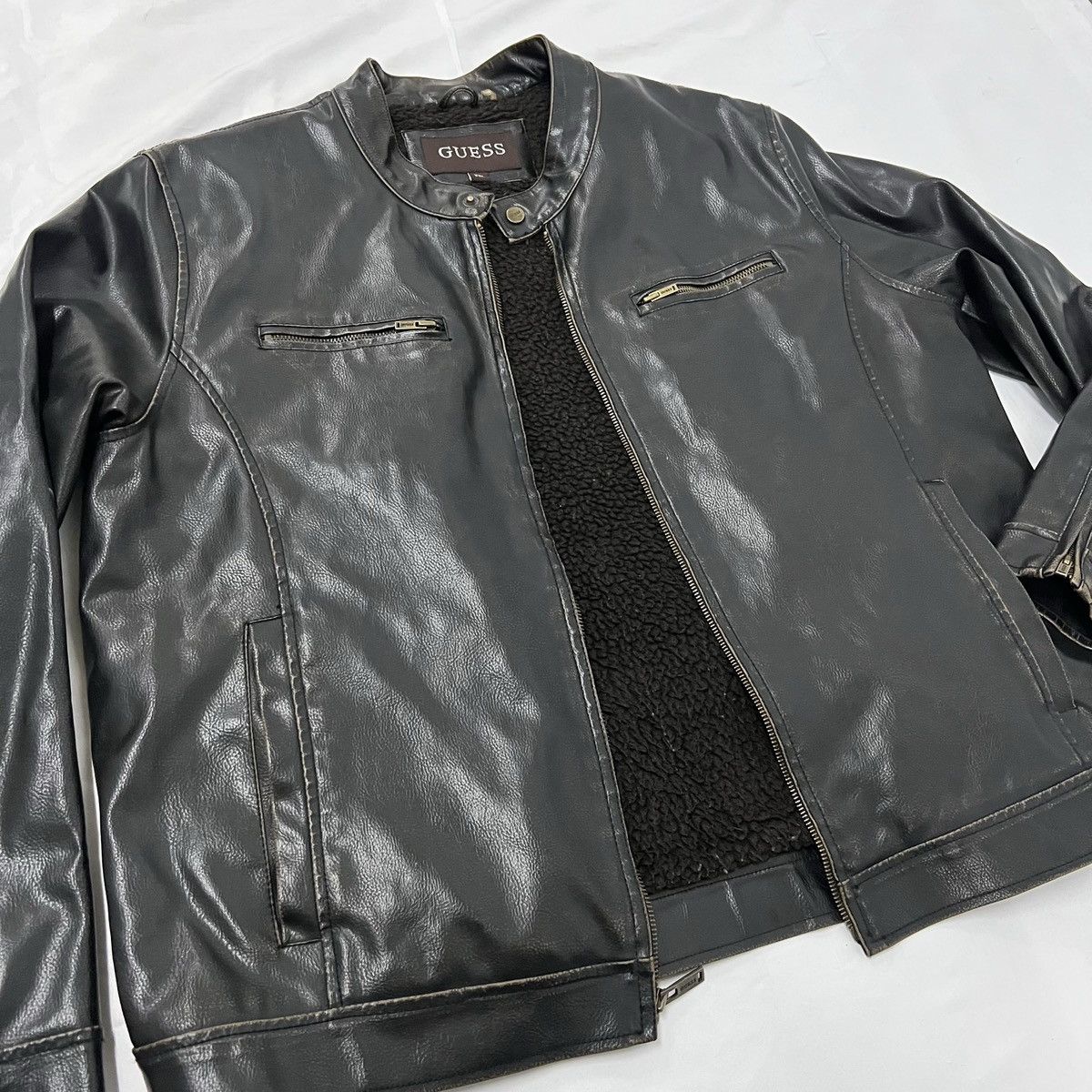 Guess Y2K Vintage Guess Faux Leather Sherpa Lined Jacket Men’s XXL Size US XXL / EU 58 / 5 - 4 Thumbnail