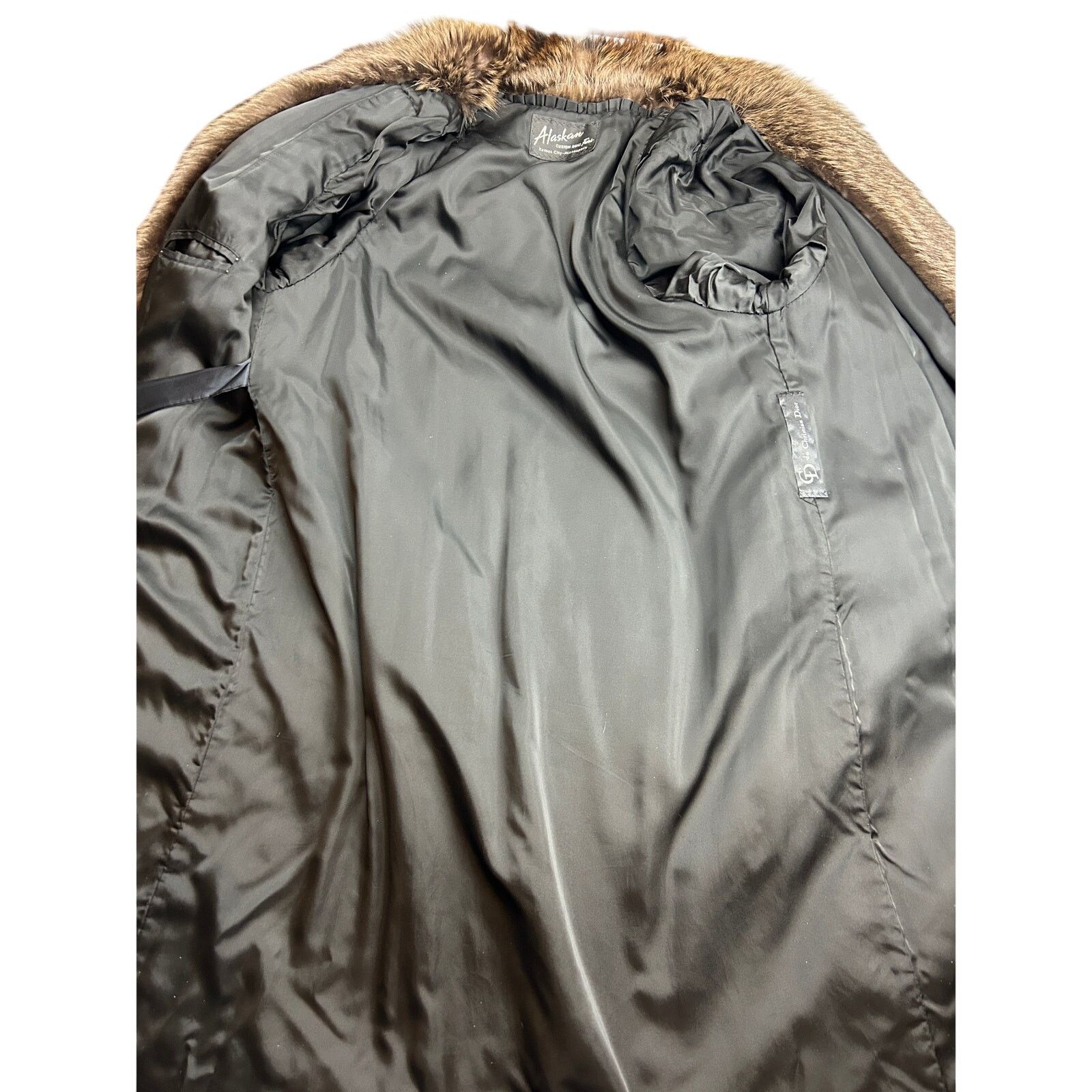 Other Vintage Raccoon Fur Coat Dior Lined by Alaskan Custom Furs Size XL / US 12-14 / IT 48-50 - 5 Thumbnail