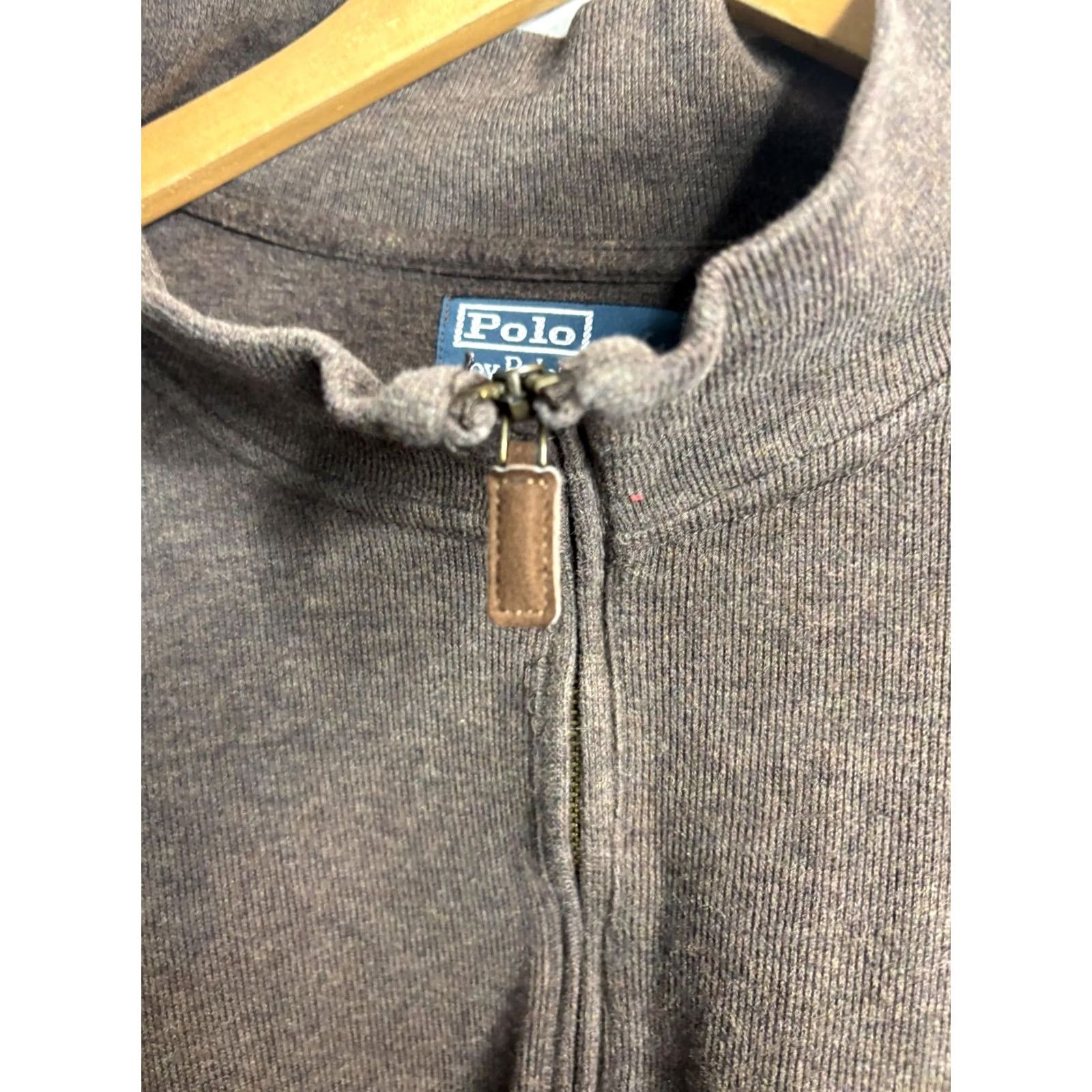 Polo Ralph Lauren Polo Ralph Lauren Mens Big 3X Brown Quarter Zip Pullover Sweater Mock Neck Logo Size US XXL / EU 58 / 5 - 4 Thumbnail