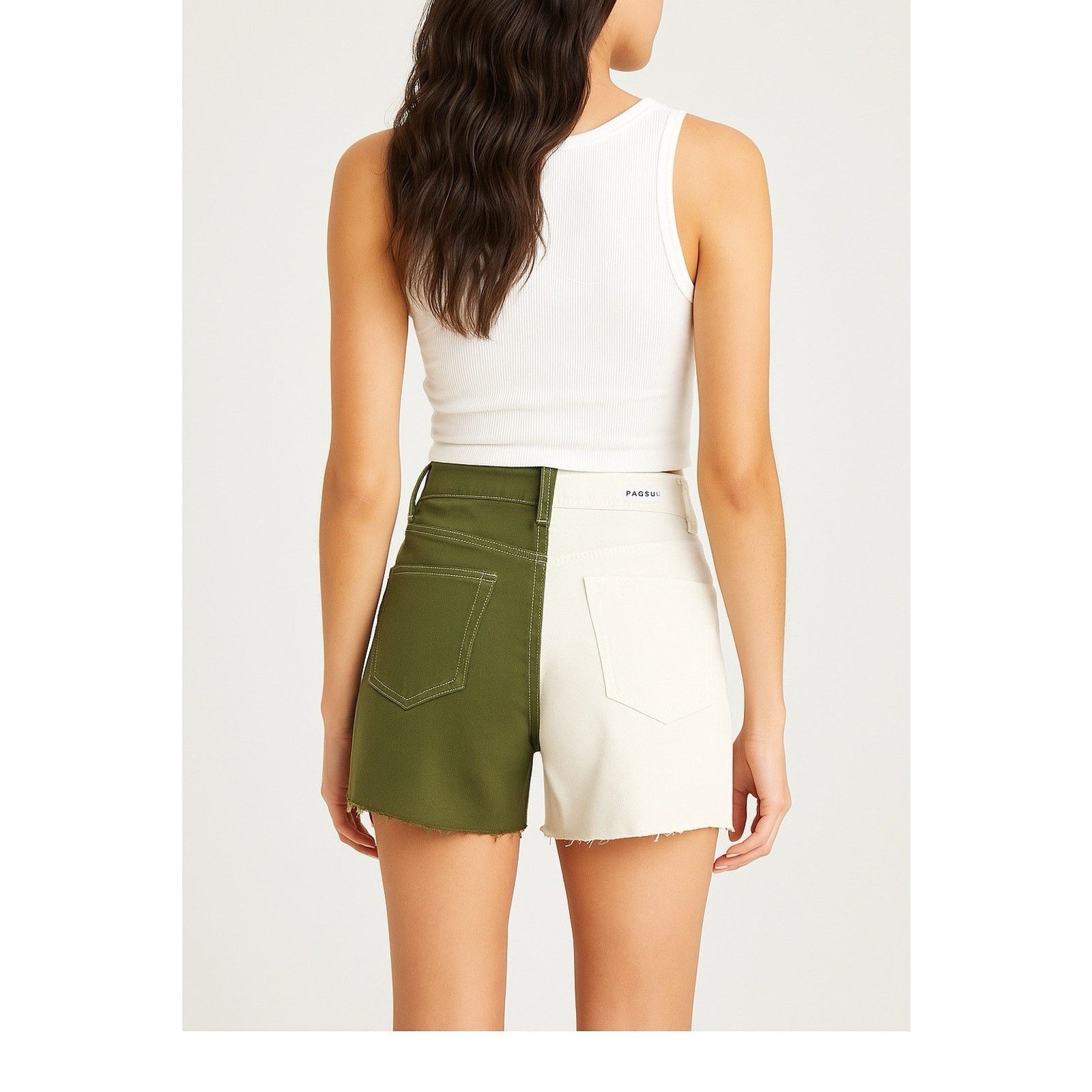 Pacsun PacSun Women’s Size 27 Colorblock Olive & Cream Size 22" - 12 Thumbnail
