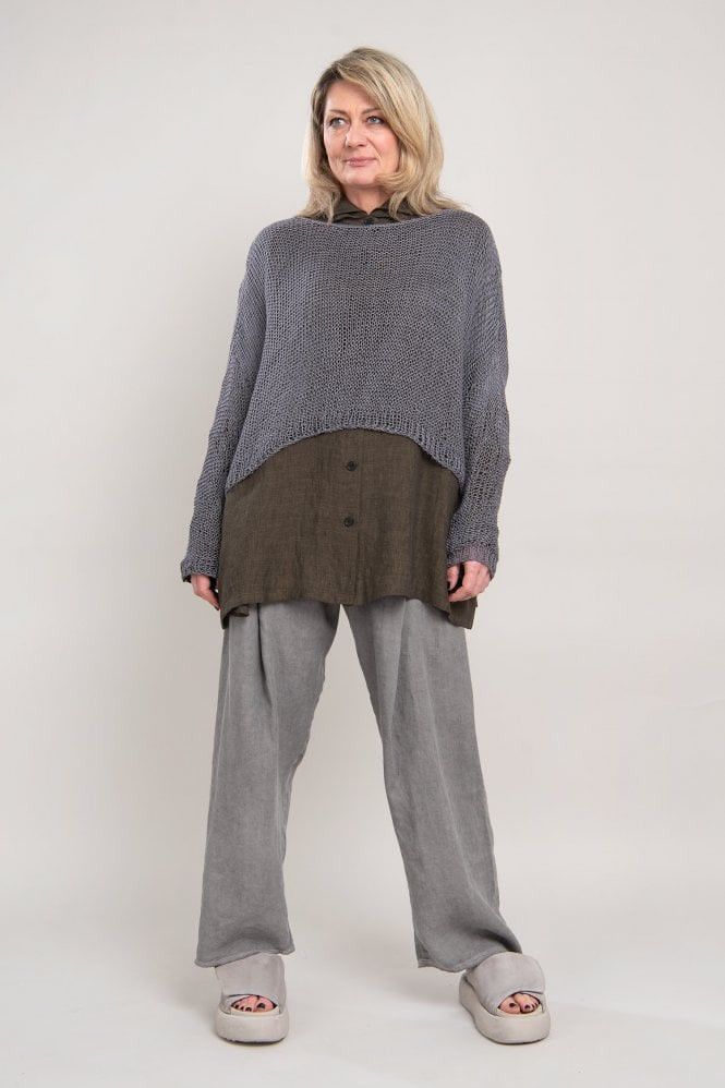 Vintage Umit unal Design oversized knit Dark Wool cropped Sweater Size L / US 10 / IT 46 - 1 Thumbnail