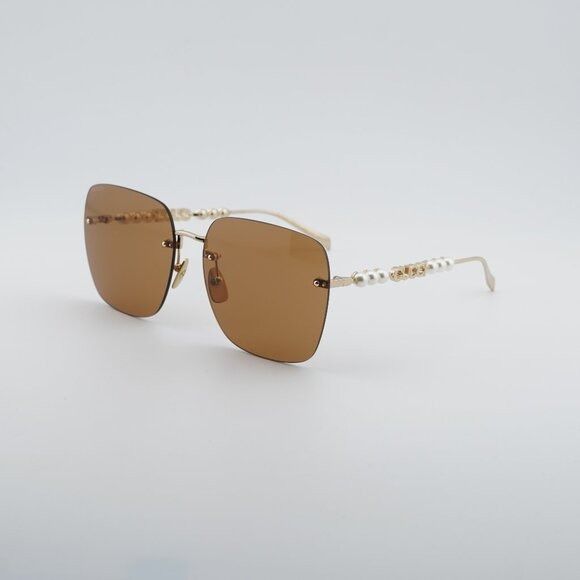 Gucci Gucci GG1923SA 003 Sunglasses Gold with Pearl Square Frame Size ONE SIZE - 1 Thumbnail