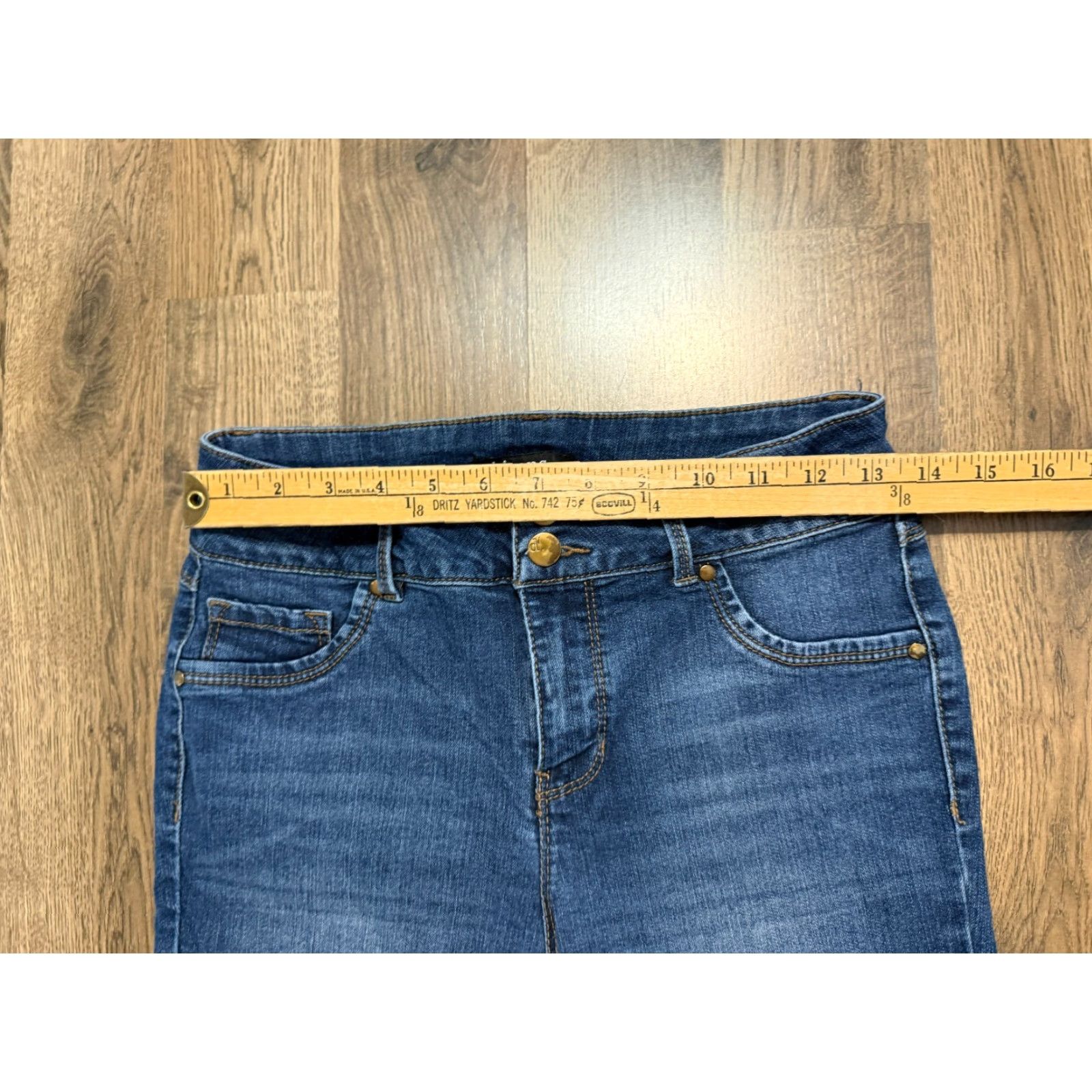 Denime D. Jeans Women's Jeans Blue Denim Skinny Legs Mid Rise Dark Wash Size 8 Size 30" / US 8 / IT 44 - 7 Thumbnail