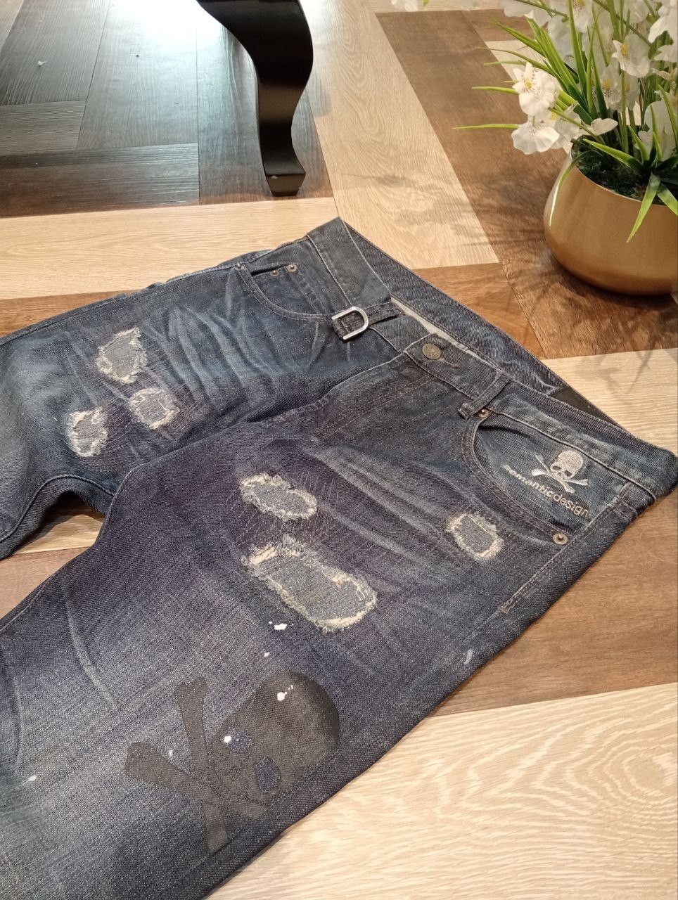 semanticdesign SEMANTIC DESIGN x ROEN SKULLS DISTRESSED DENIM Size US 35 - 5 Thumbnail
