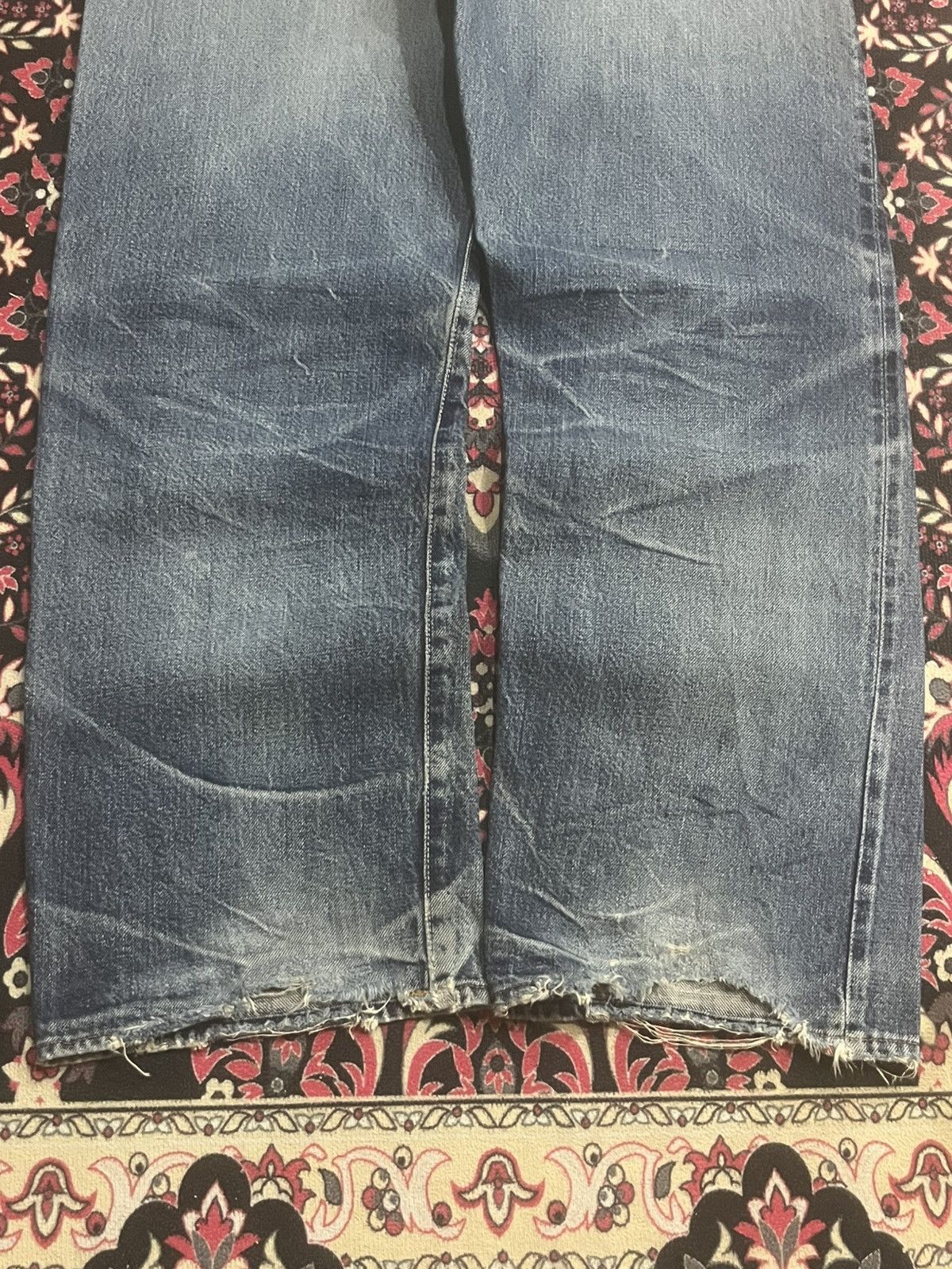 Okura Japan Okura 5 Blue Faded Washed Distressed Selvedge Jeans Size US 31 - 15 Thumbnail