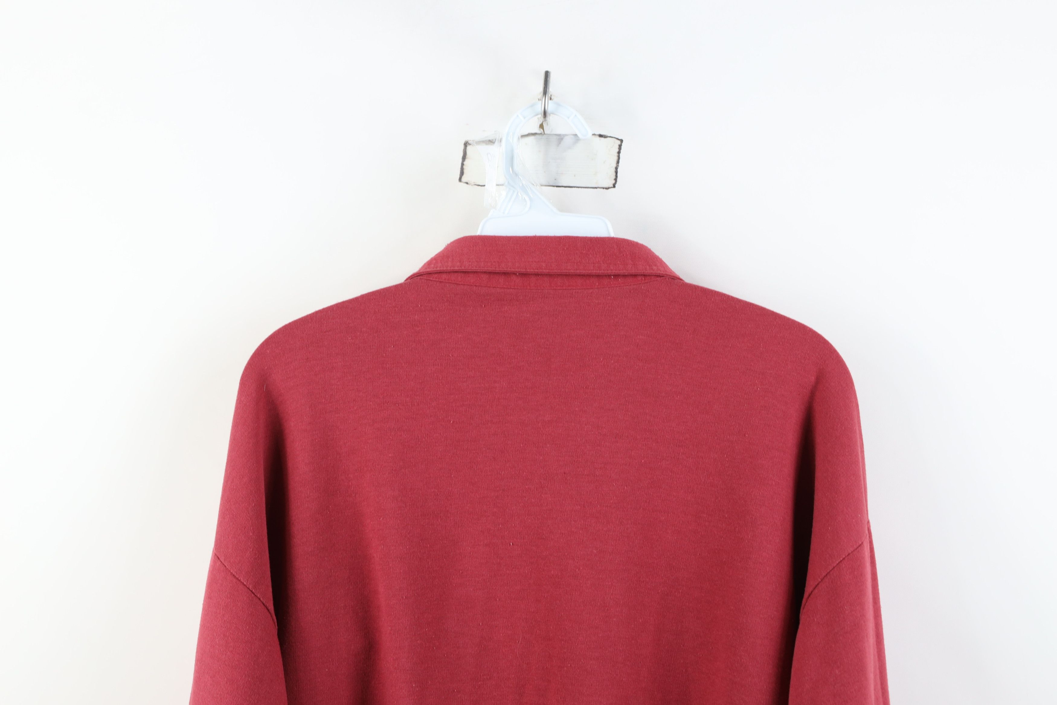 Vintage Vintage 90s Streetwear Ribbed Pullover Long Sleeve Polo Red Size US L / EU 52-54 / 3 - 10 Thumbnail