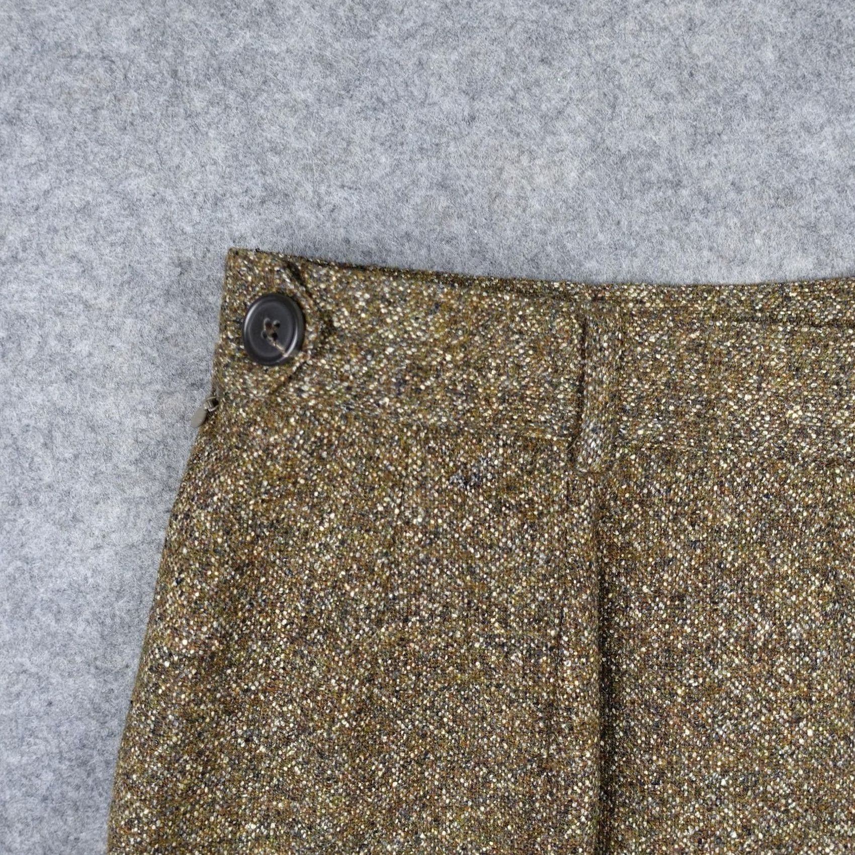 Banana Republic VINTAGE Banana Republic Womens 12 Brown Wool Silk Tweed Lined Pencil Skirt Size 34" / US 12 / IT 48 - 6 Thumbnail